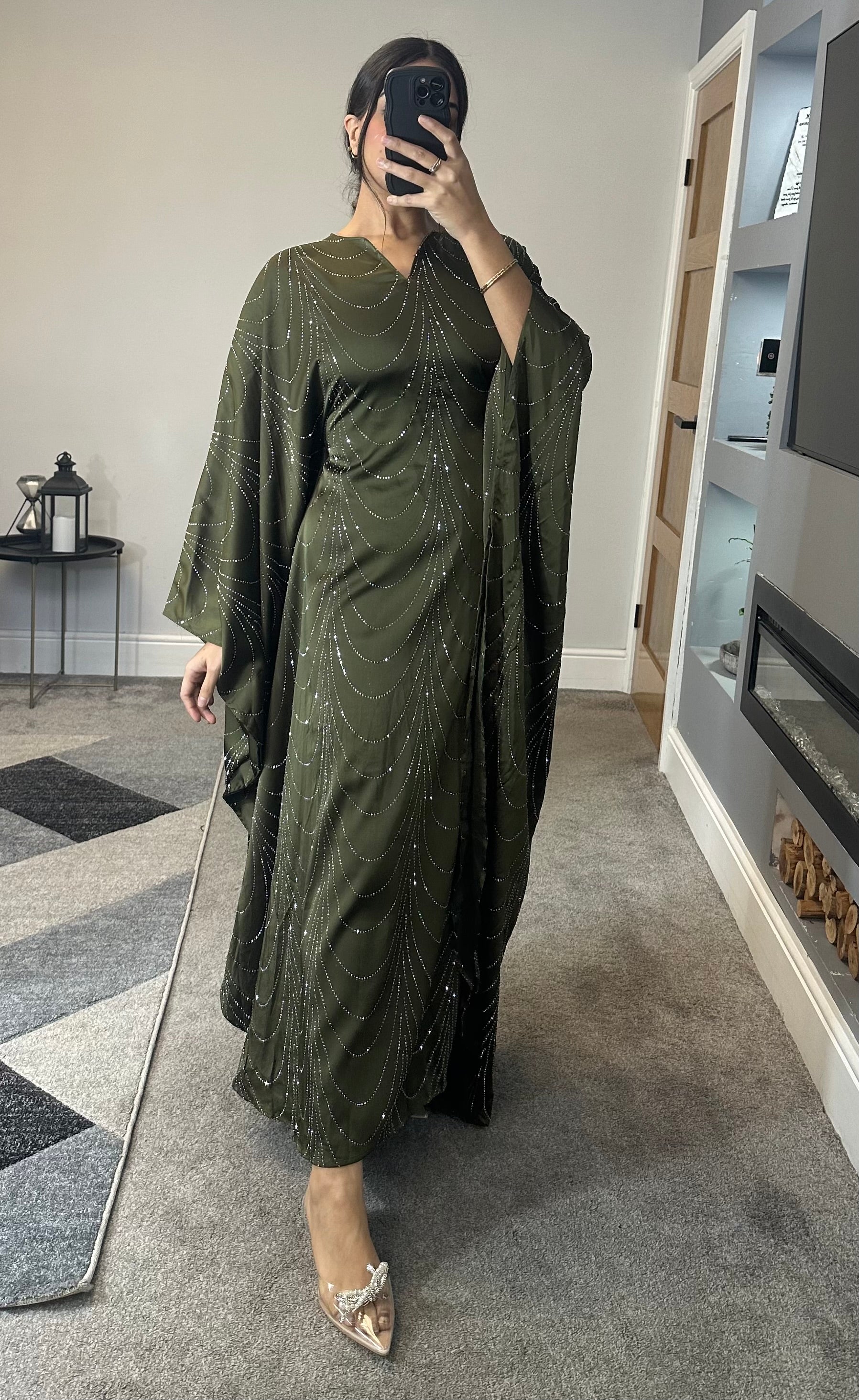 Nabeela Rhinestone Kaftan/Abaya