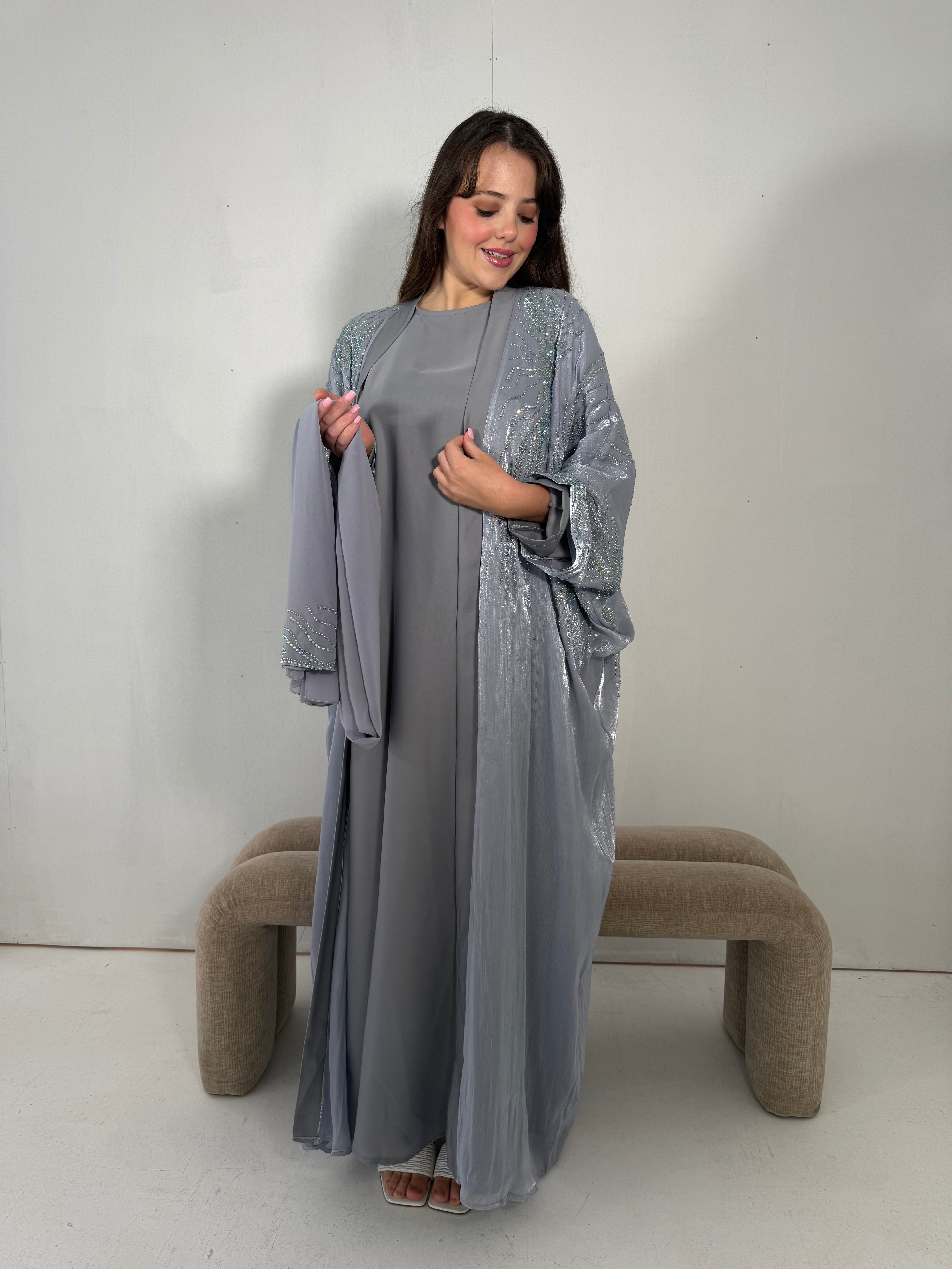 Al-Jawhara Embellished 2 pcs abaya set