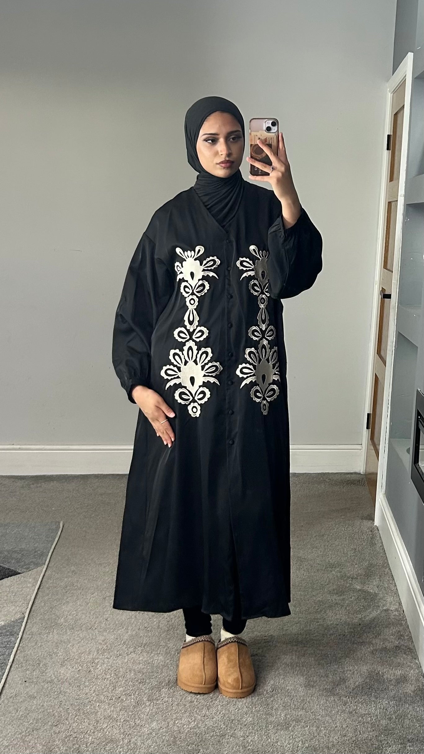 Aliyah Embroidered Silk/Satin Dress