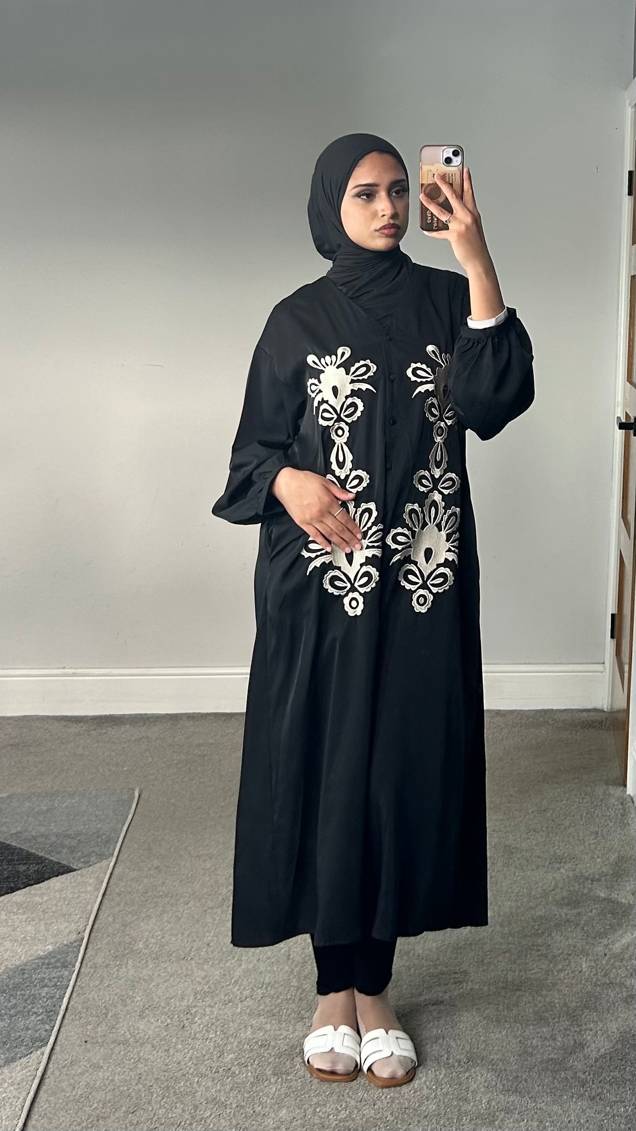 Aliyah Embroidered Silk/Satin Dress