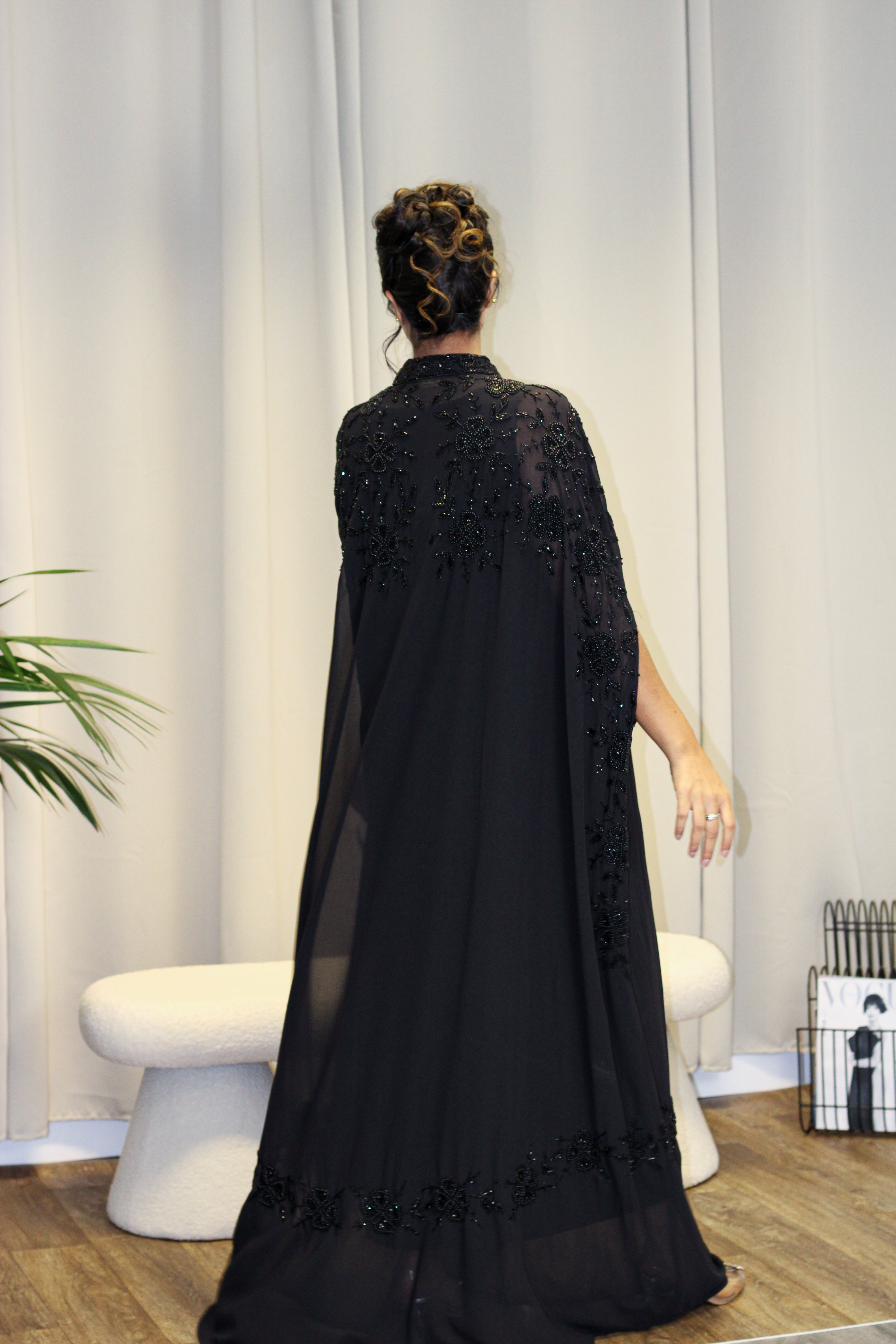 Luxurious Black Cape Abaya