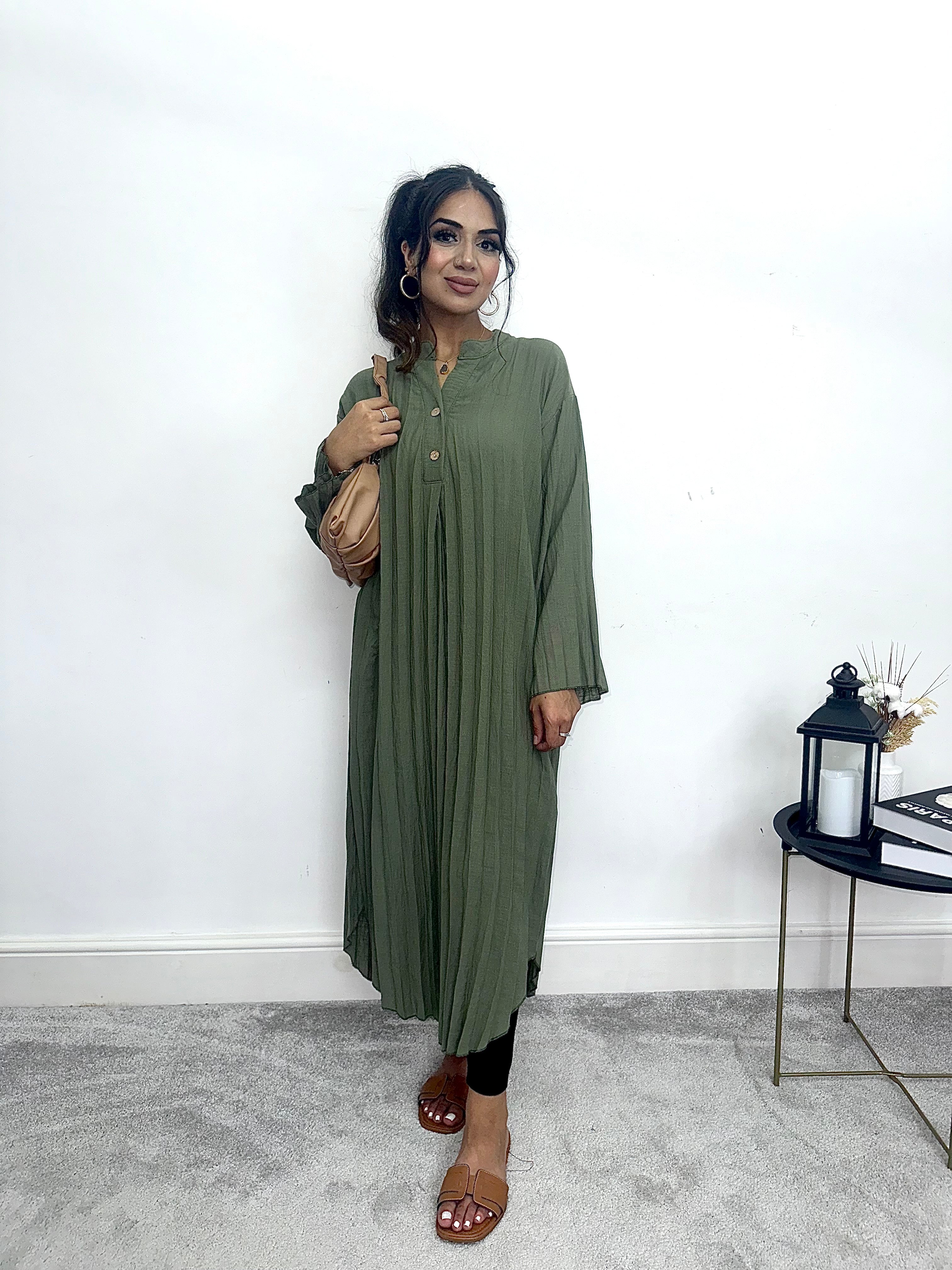 Inayah Pleated Midi Dress