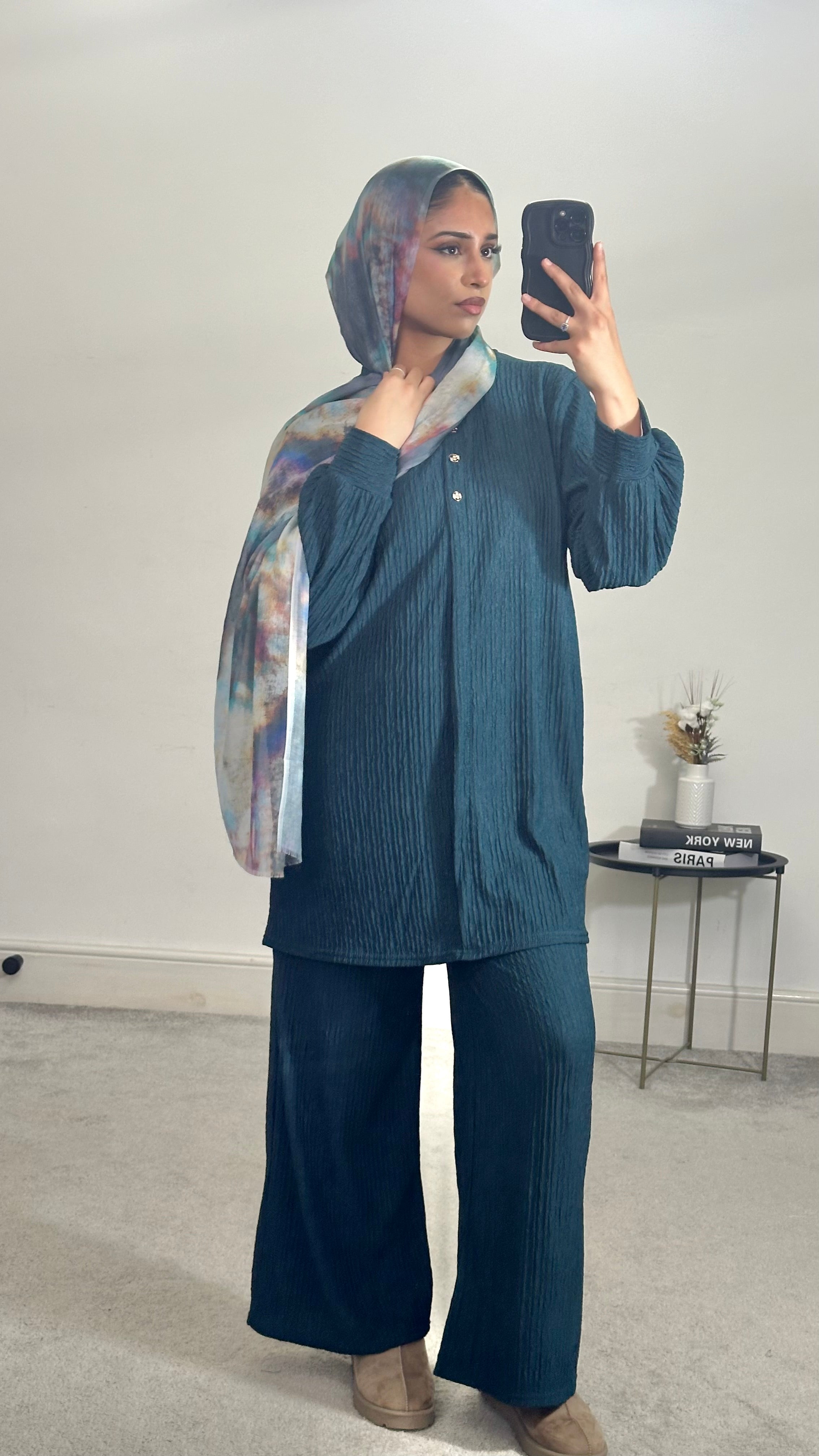 Huda Crinkle 2 piece co ords set