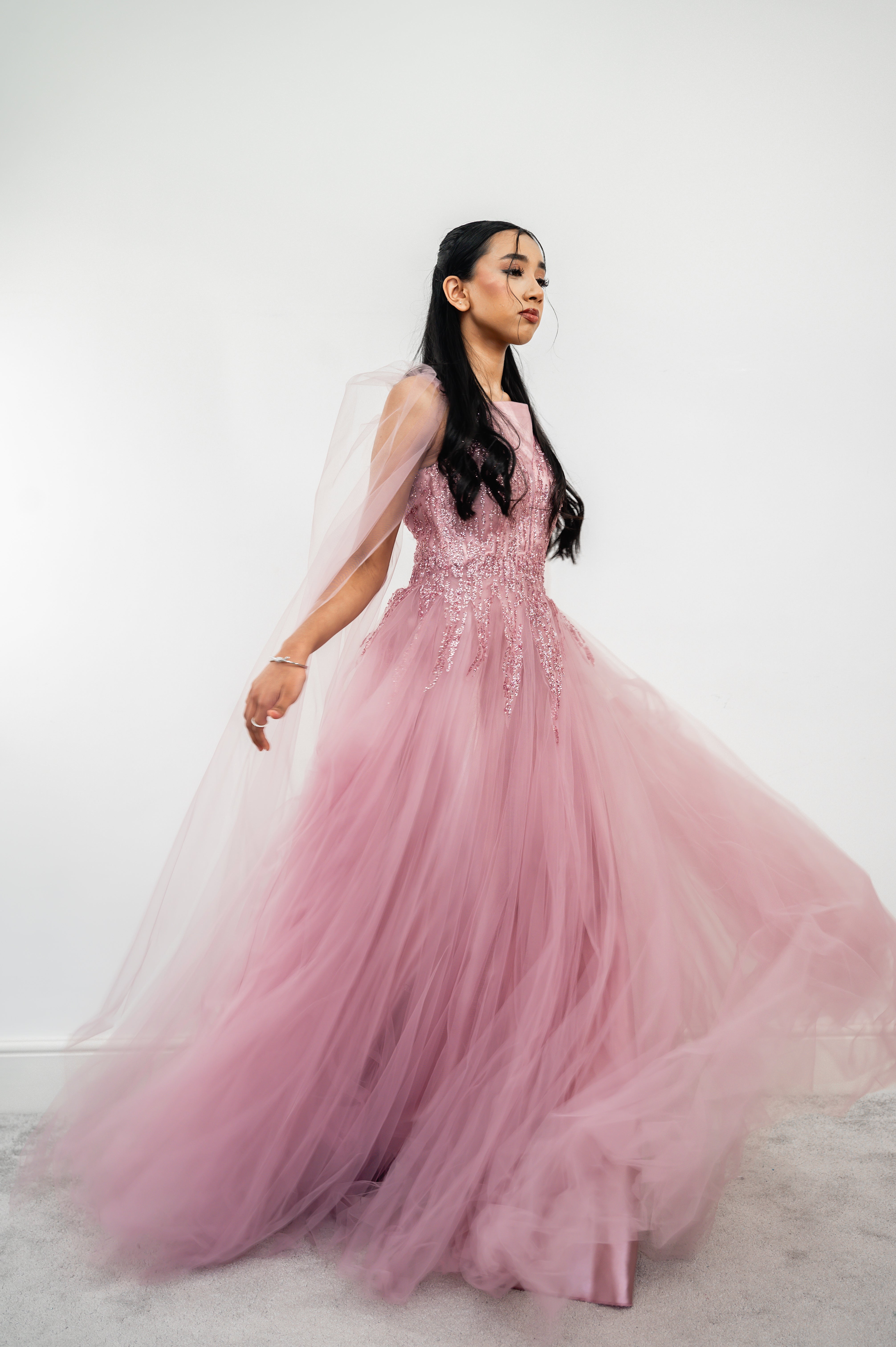 Melike Tulle Gown (Pink)