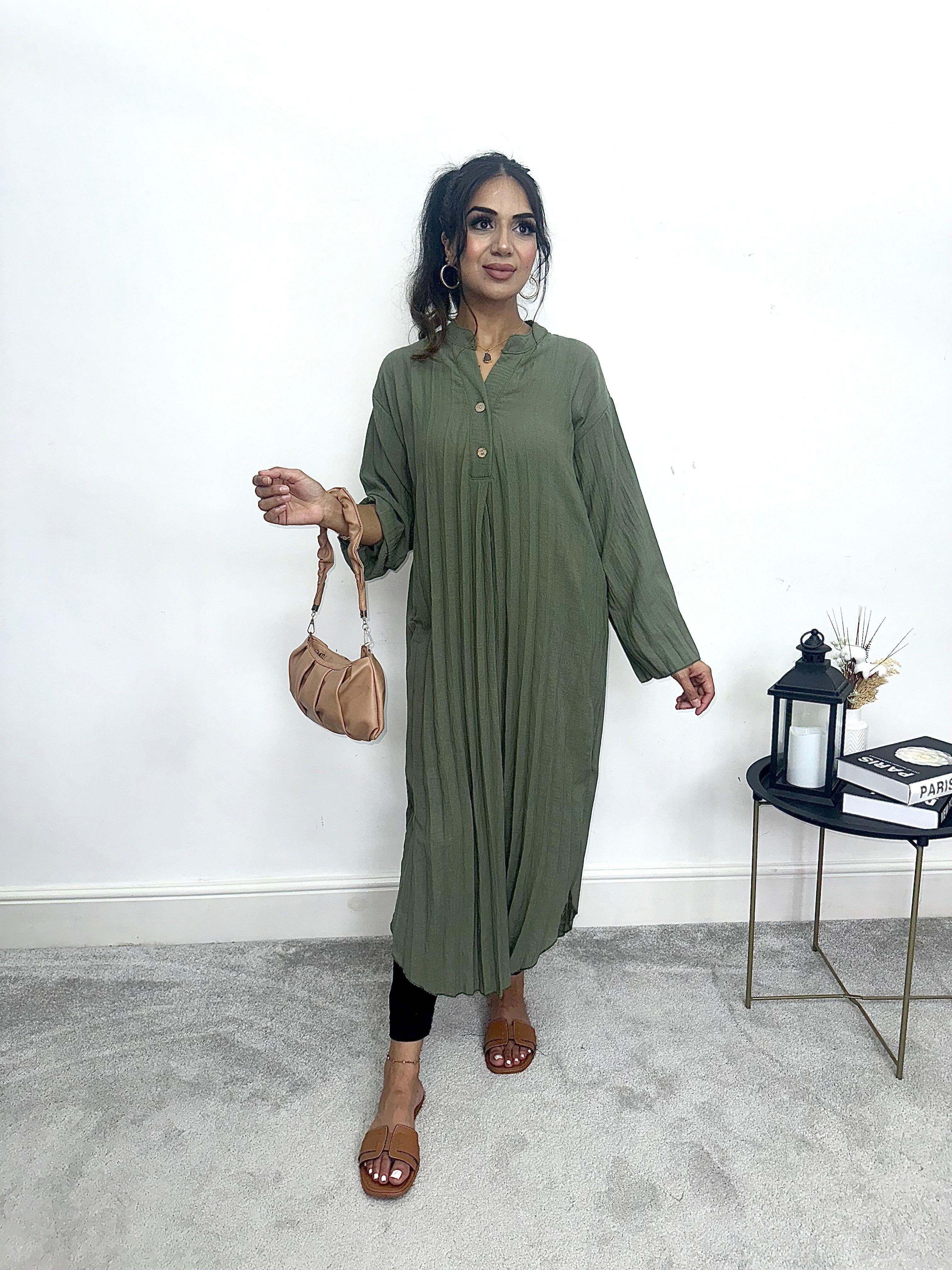 Inayah Pleated Midi Dress