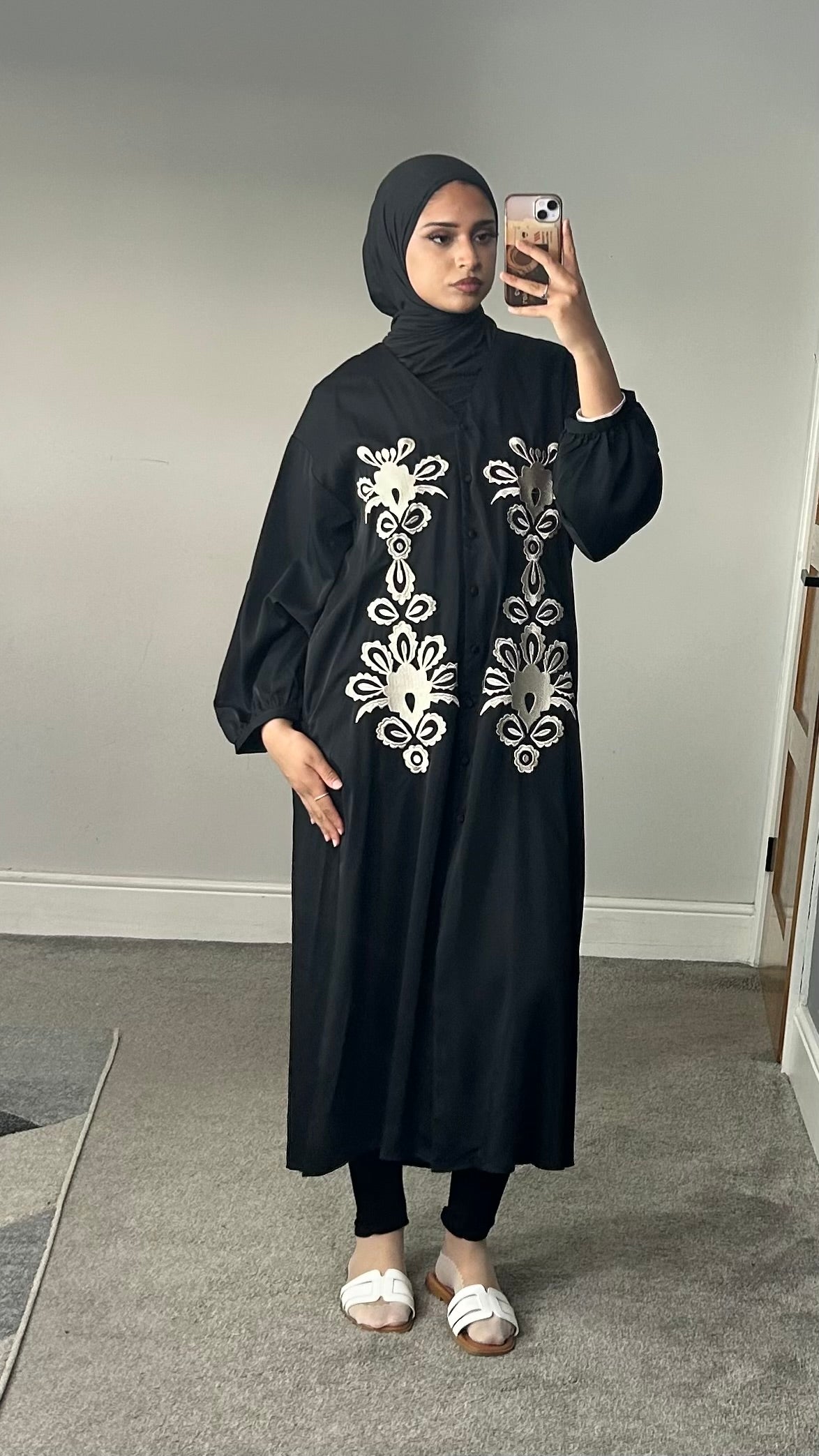 Aliyah Embroidered Silk/Satin Dress