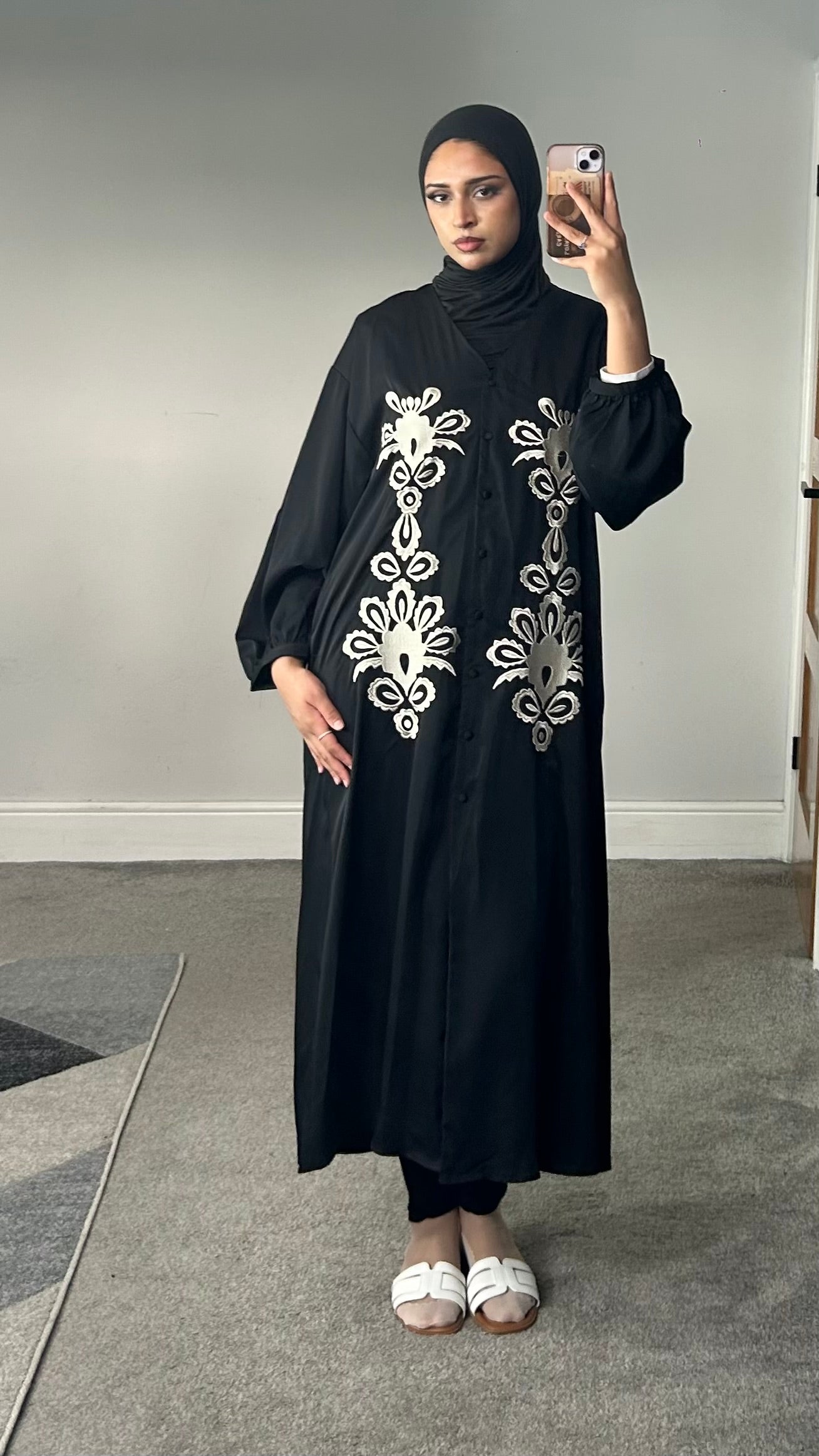 Aliyah Embroidered Silk/Satin Dress