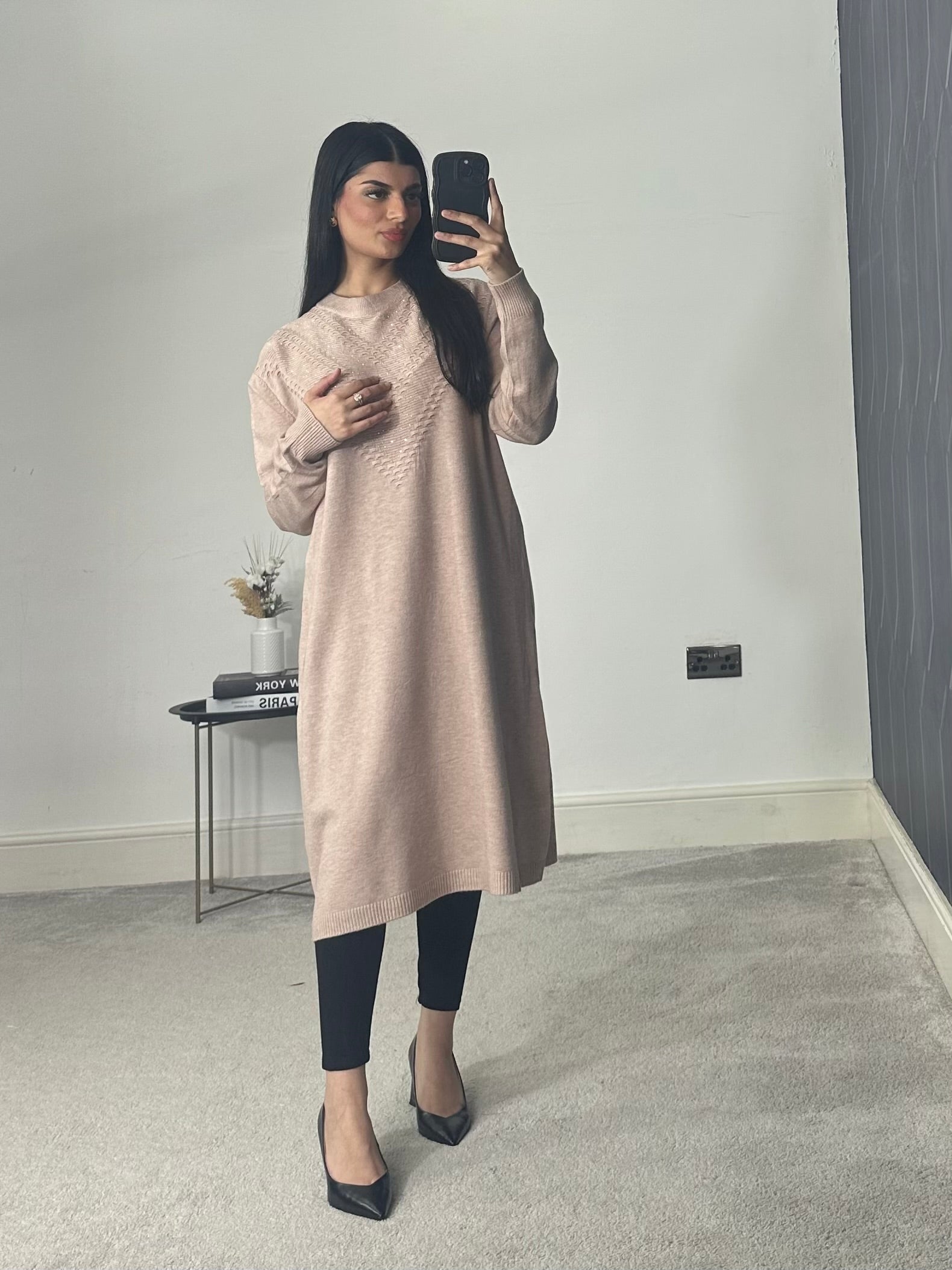 Soft Knitted Modest Long Sleeves Jumper Dress