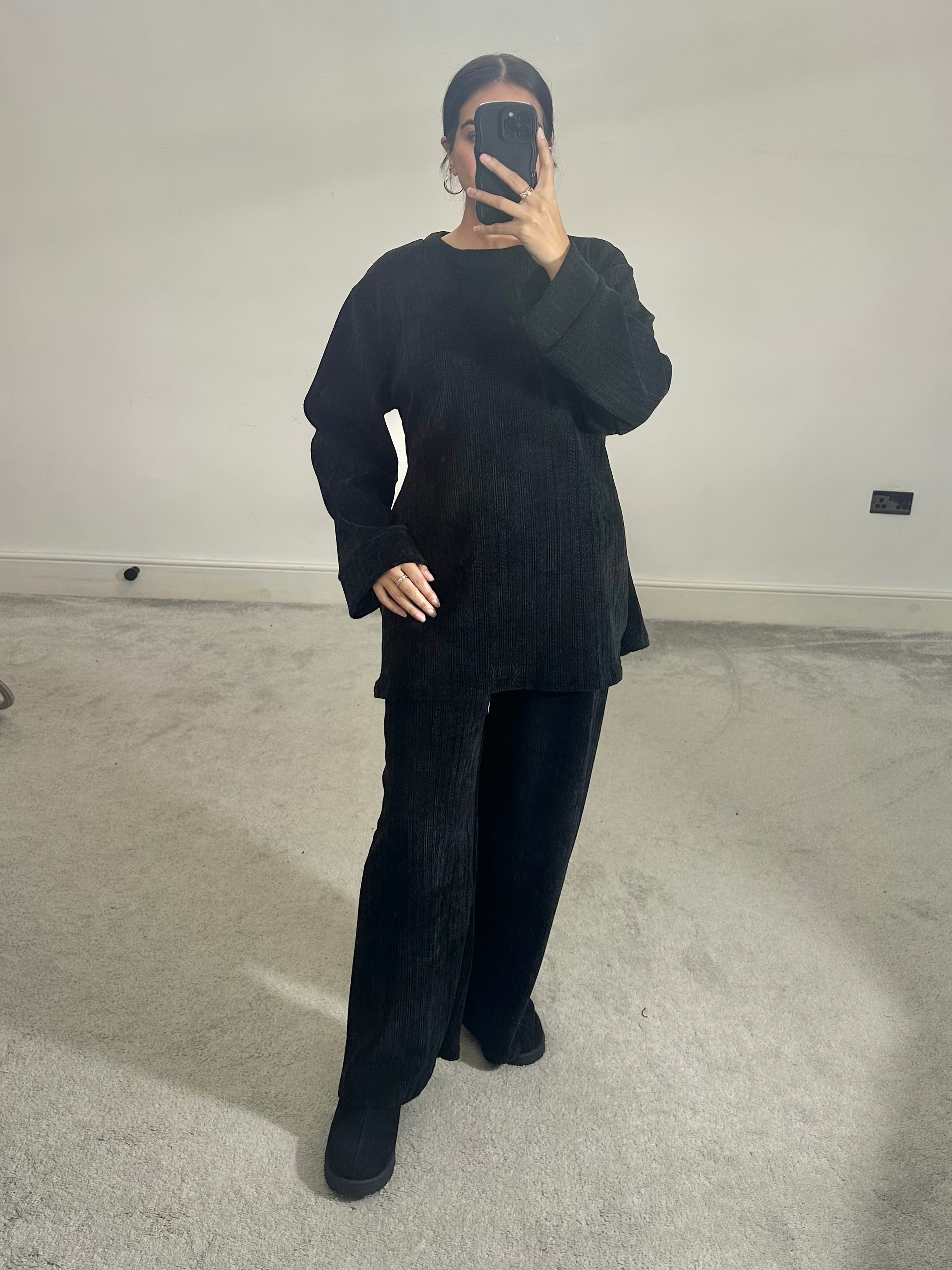 Textured velvet feel corduroy 2 piece co ord set