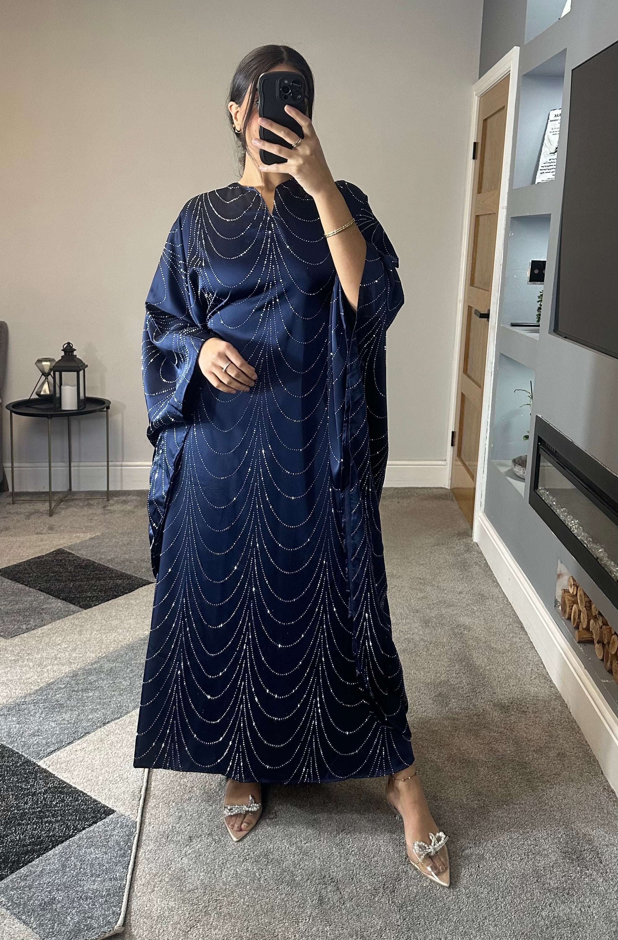 Nabeela Rhinestone Kaftan/Abaya