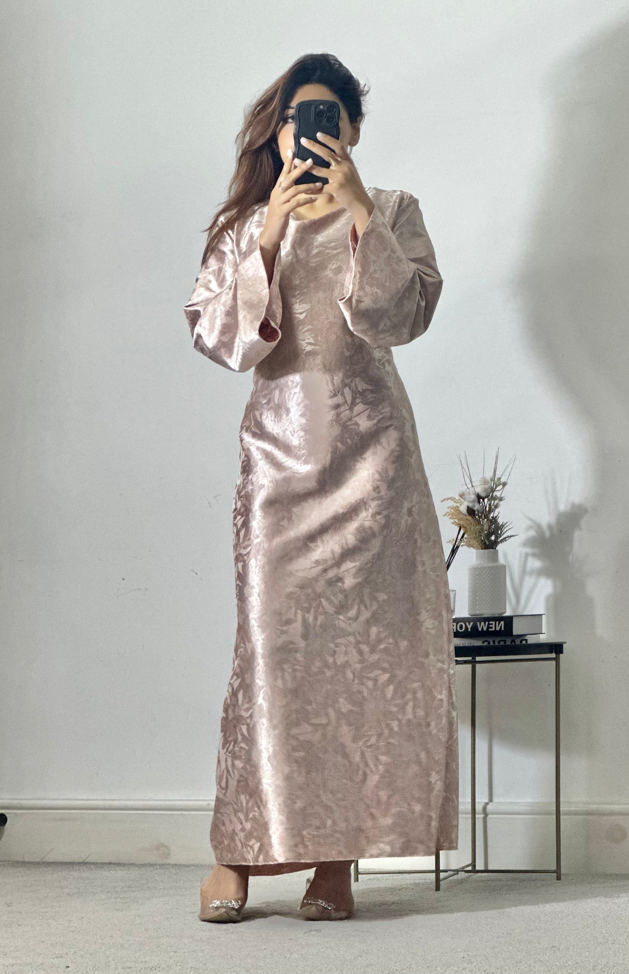RIBA printed satin dress