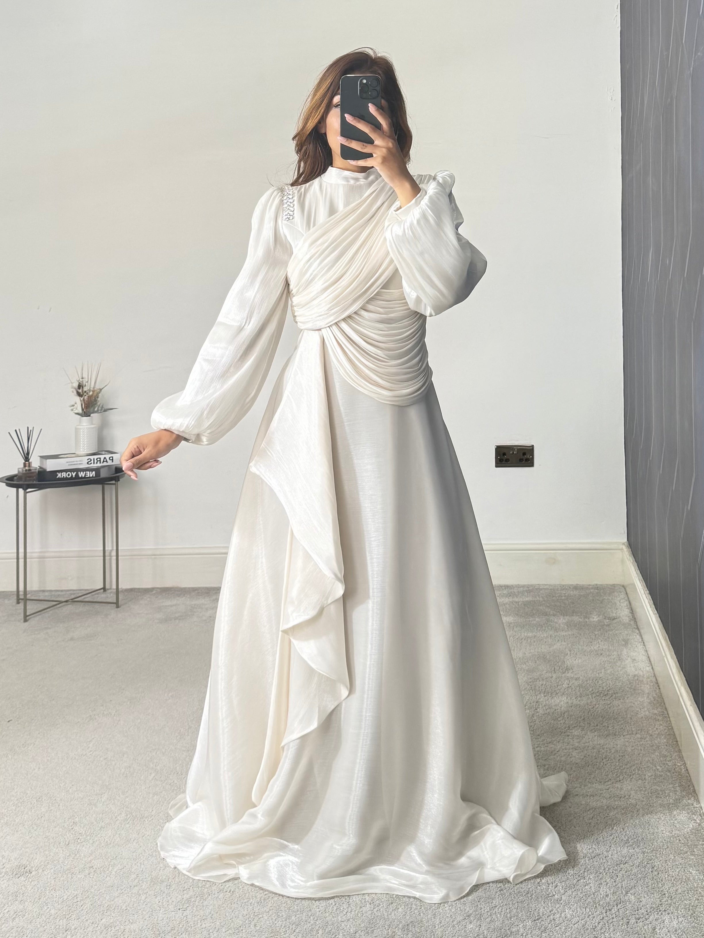 Faryal Modest Dress (Stone)