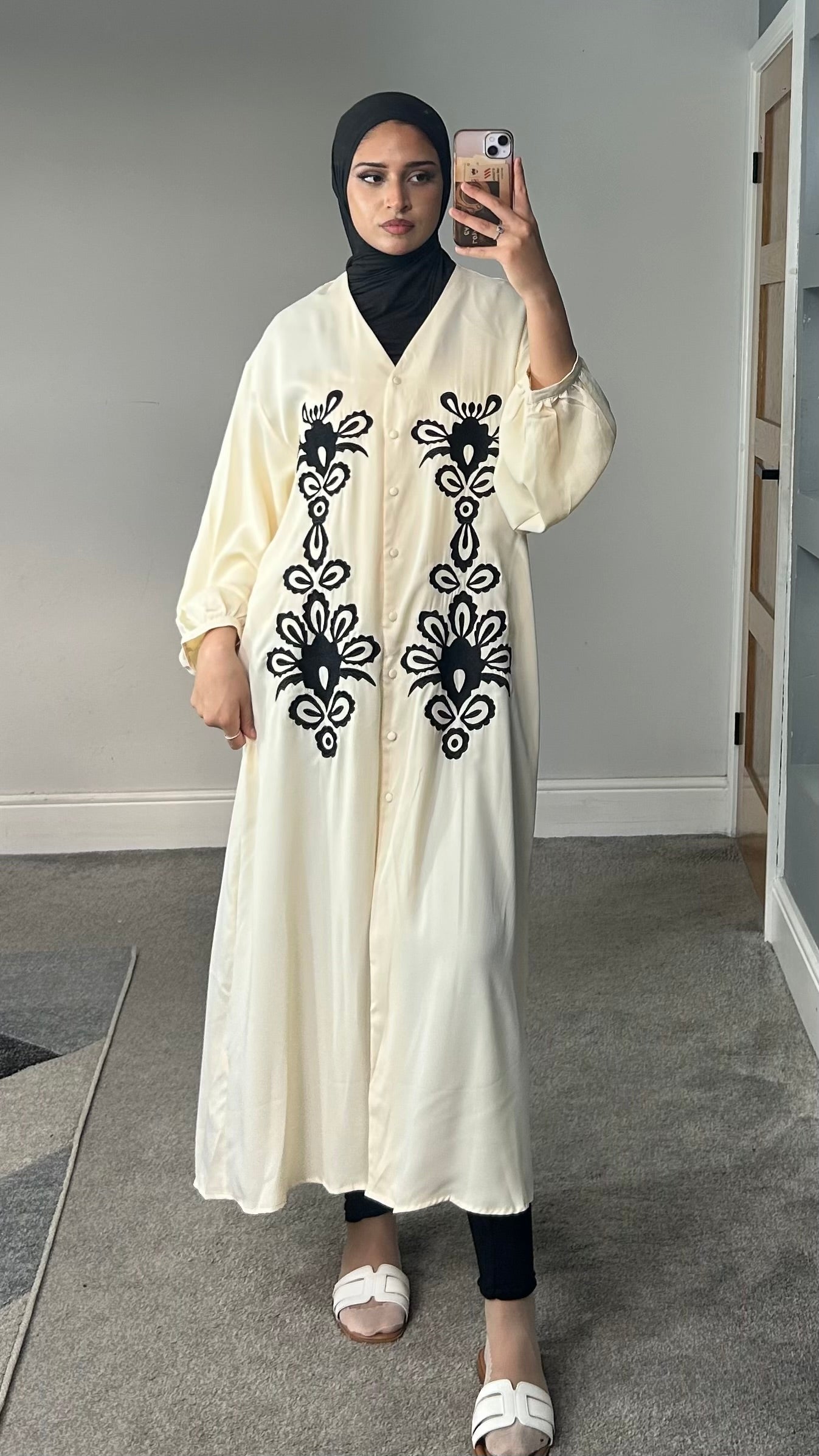 Aliyah Embroidered Silk/Satin Dress