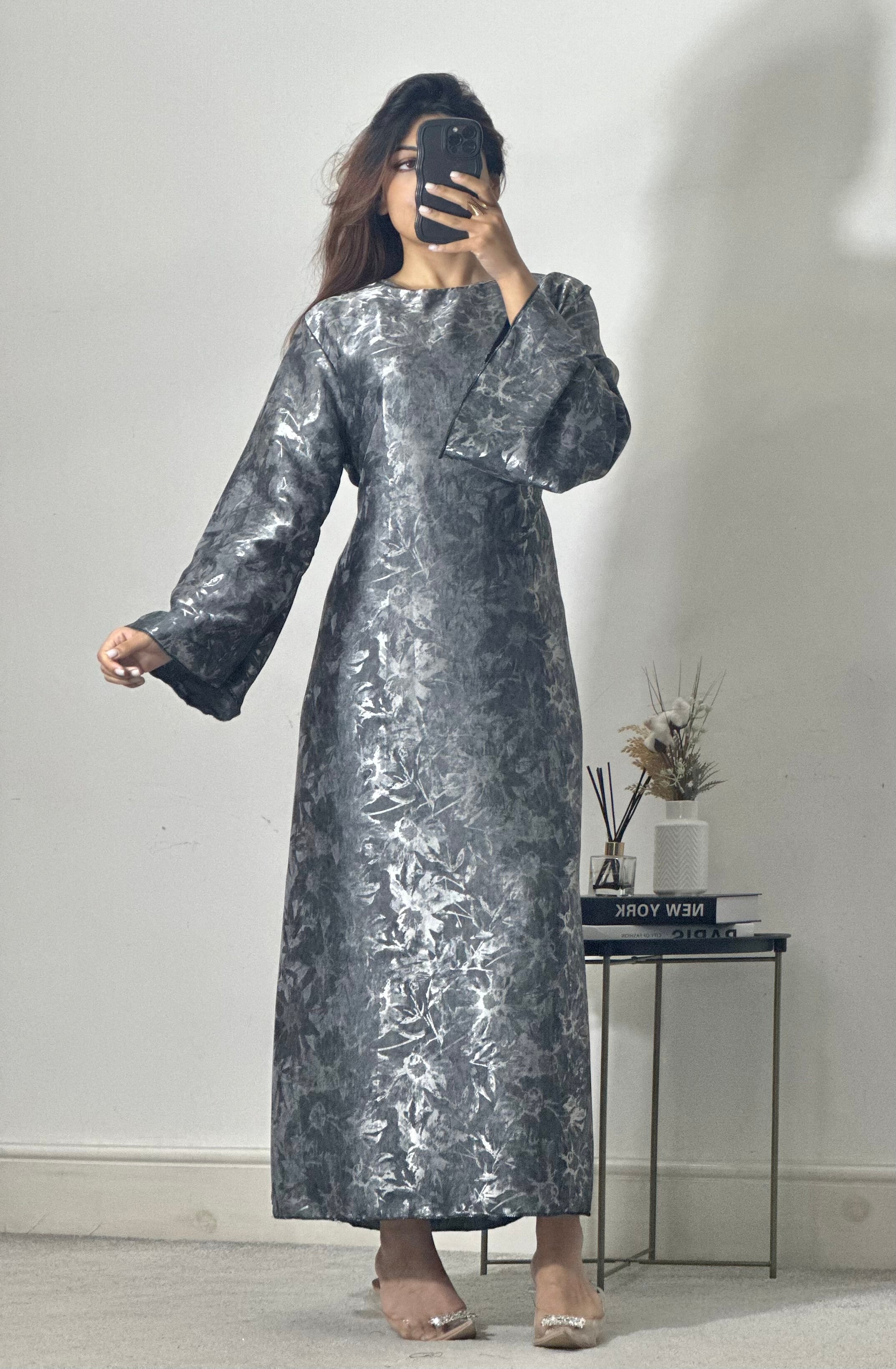 RIBA printed satin dress