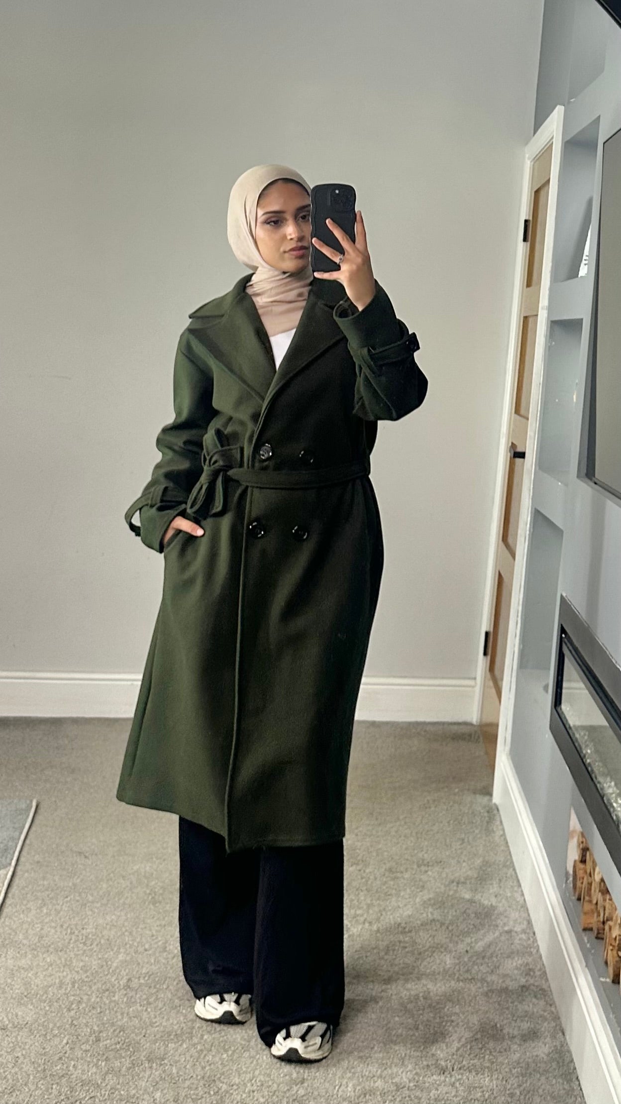 Belted Longline winter coat
