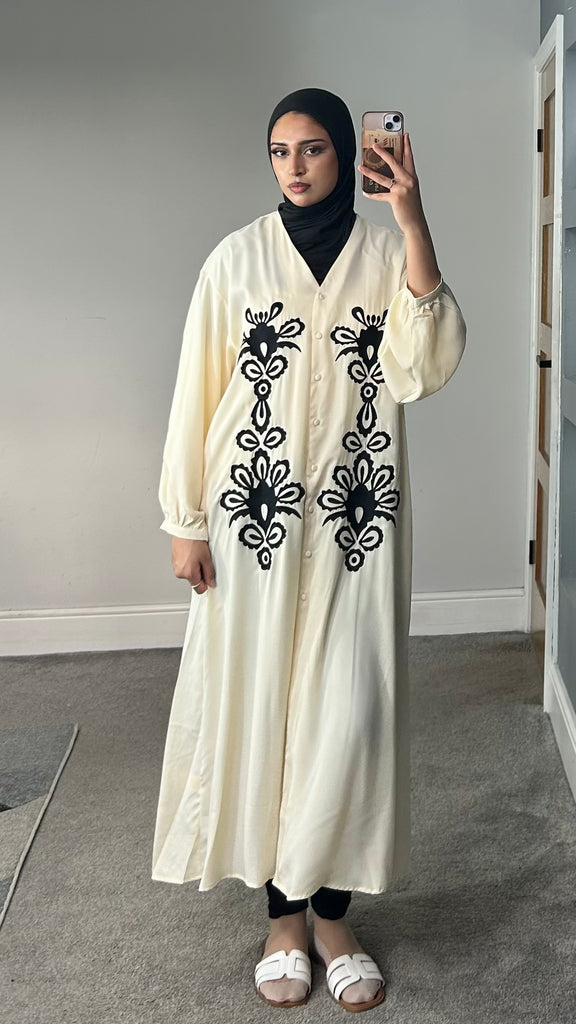 Aliyah Embroidered Silk/Satin Dress