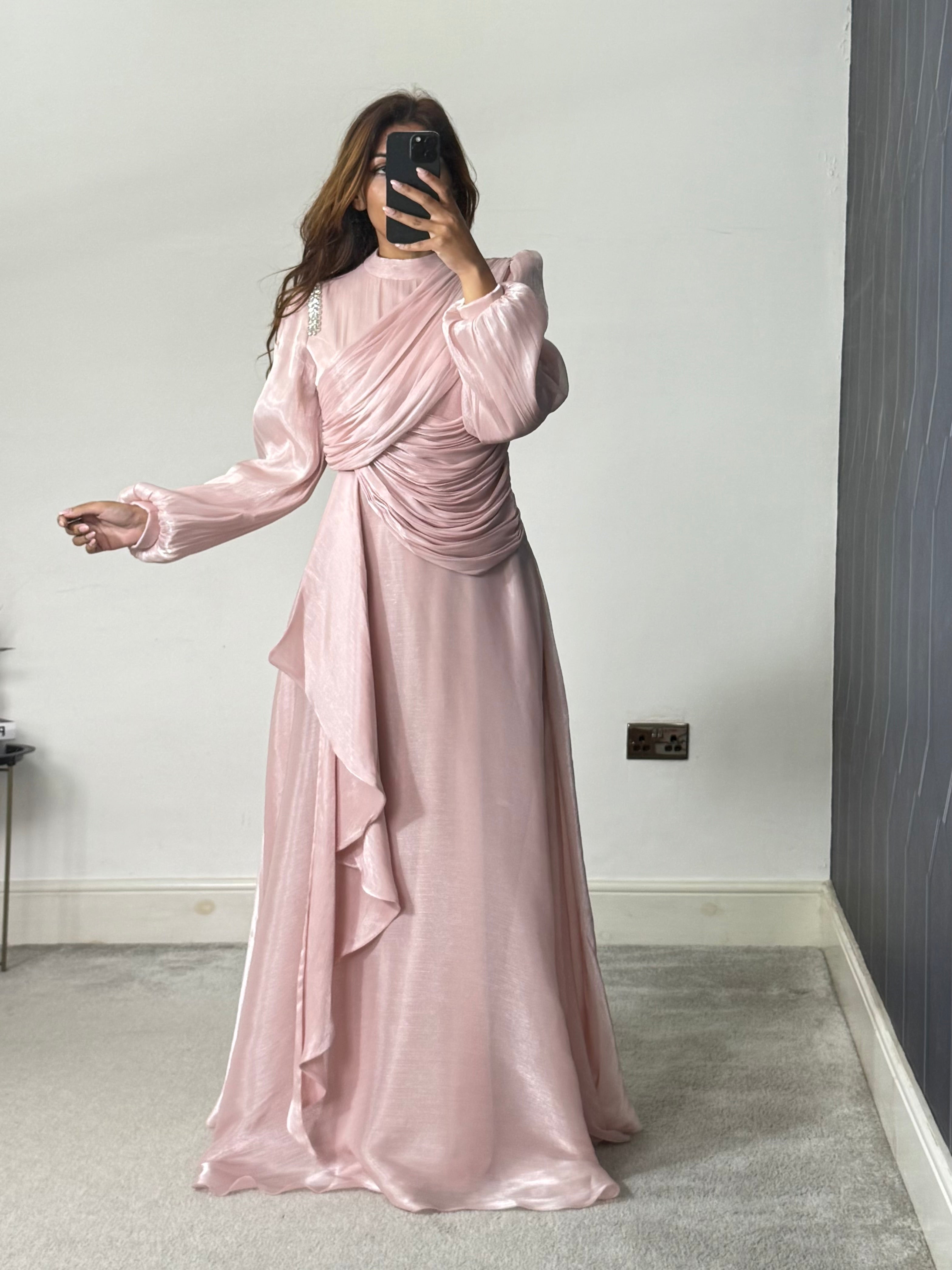 Faryal Modest Dress (Blush)