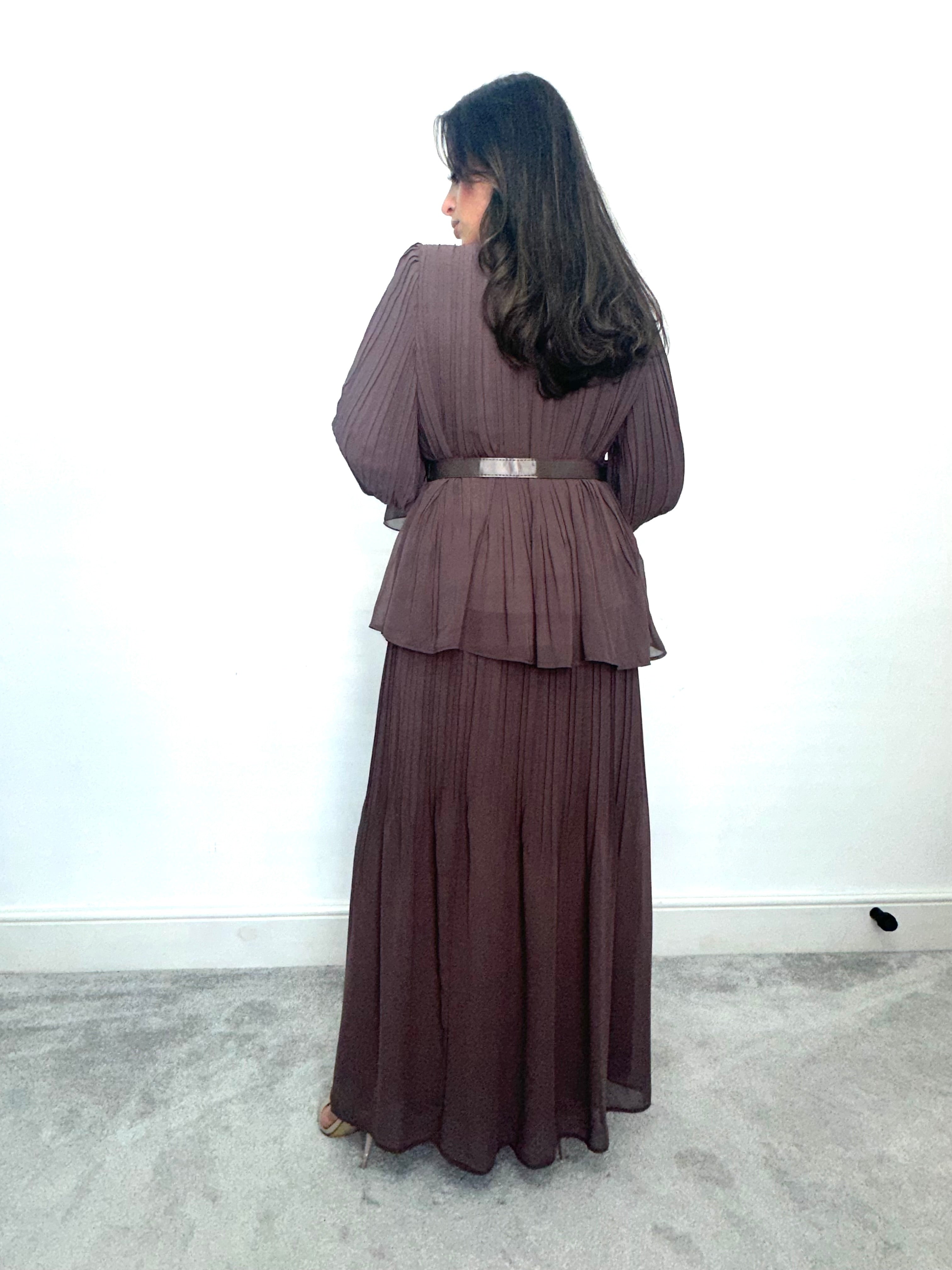 Nabila 2 Piece Skirt Set Brown