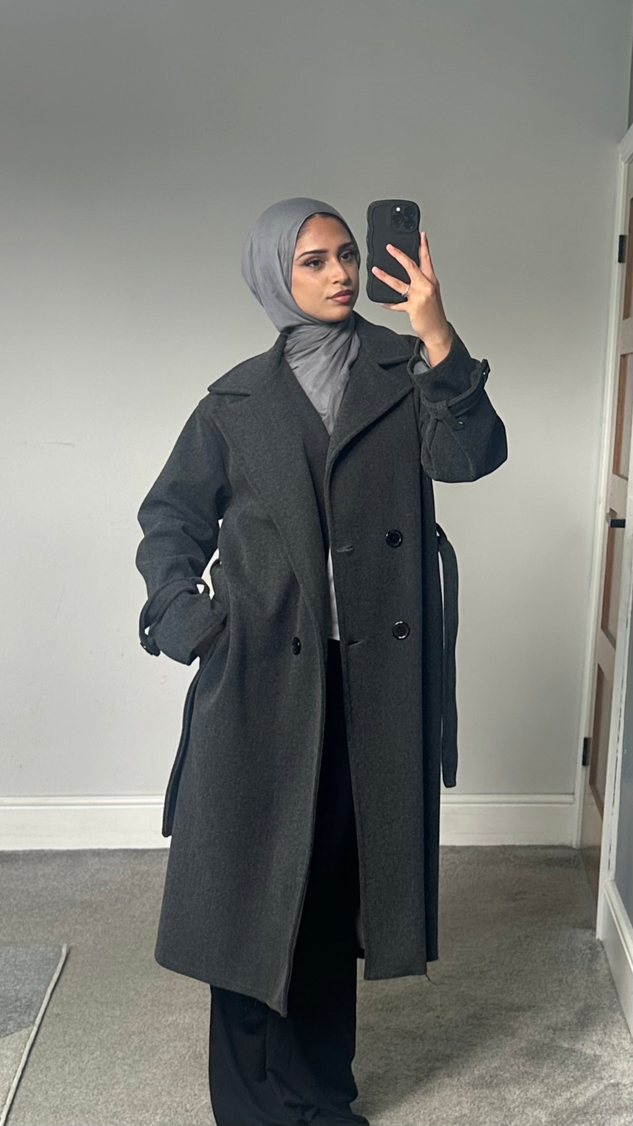 Belted Longline winter coat