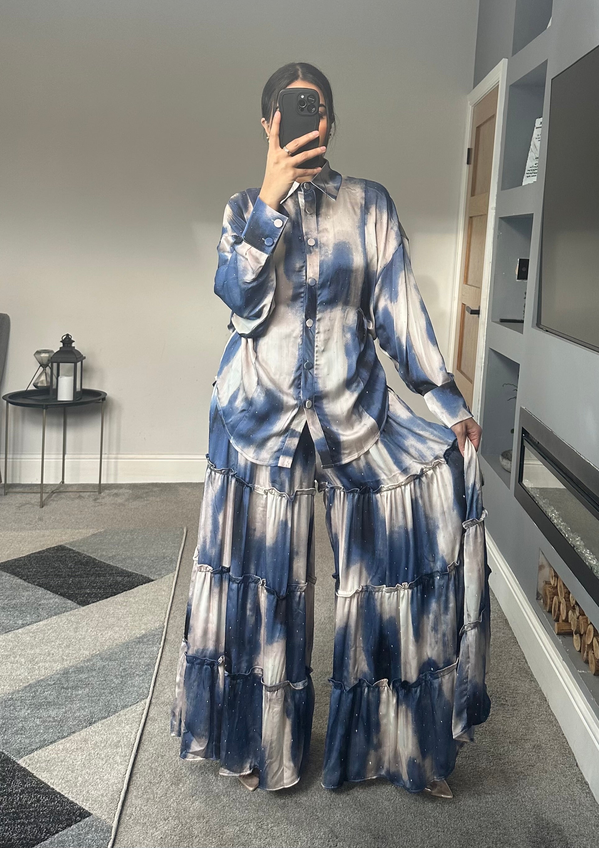 Arooj 2 piece Co ord (Blue)