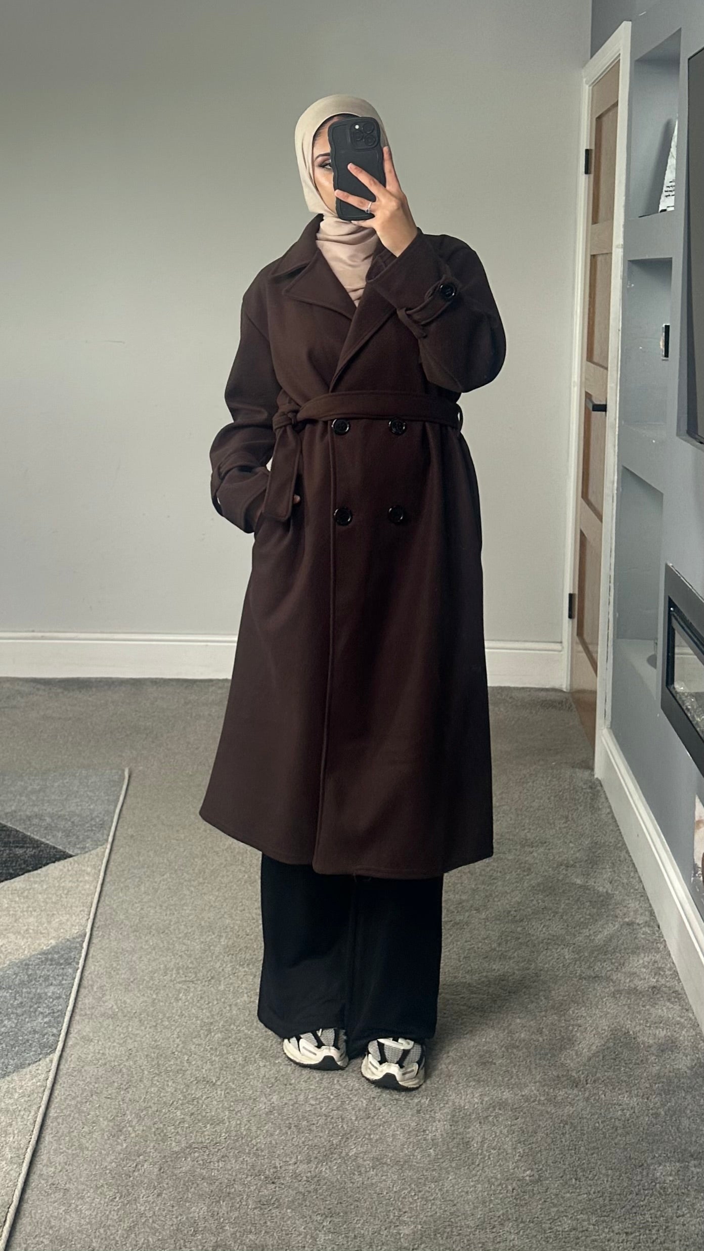 Belted Longline winter coat