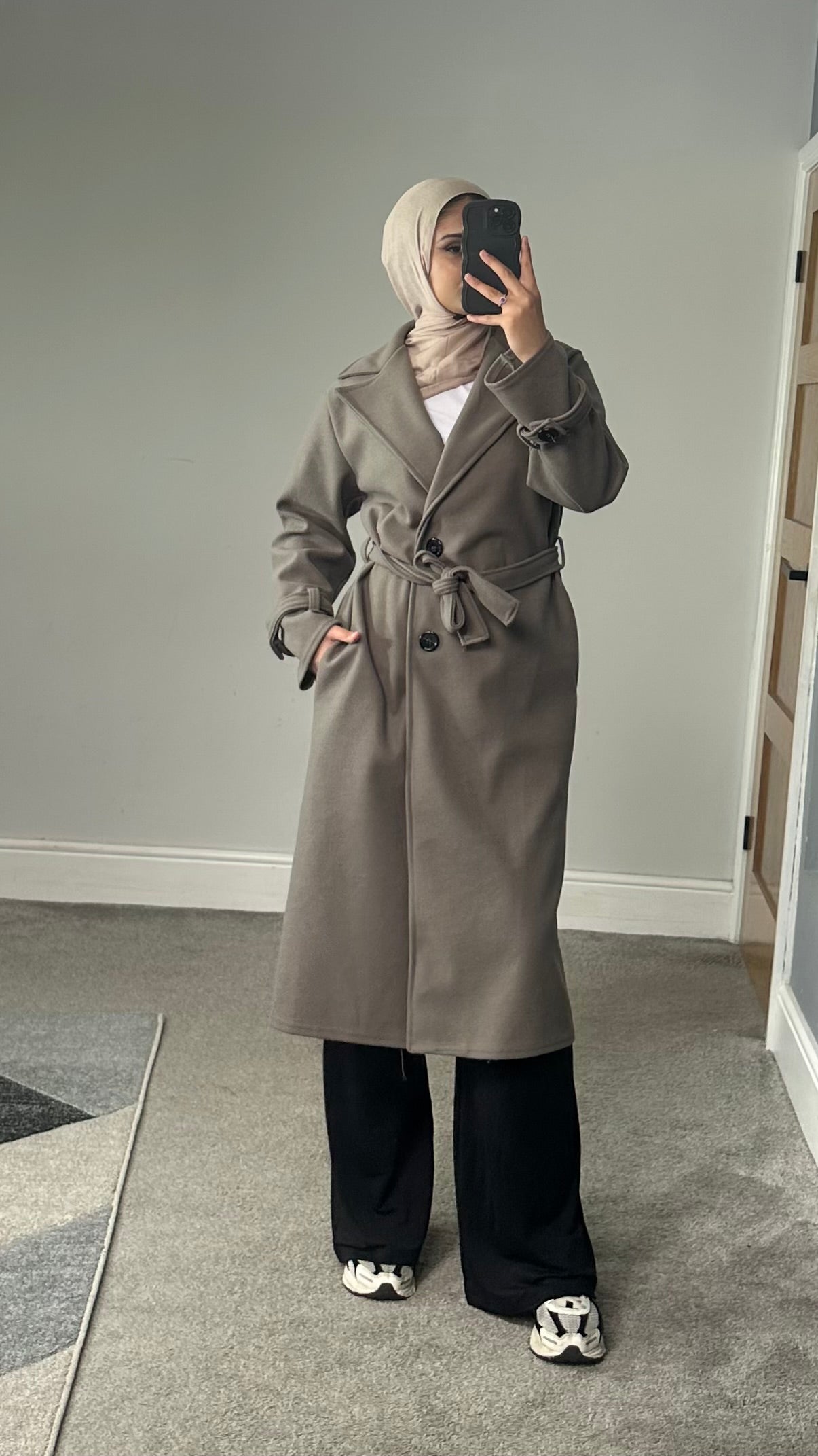 Belted Longline winter coat