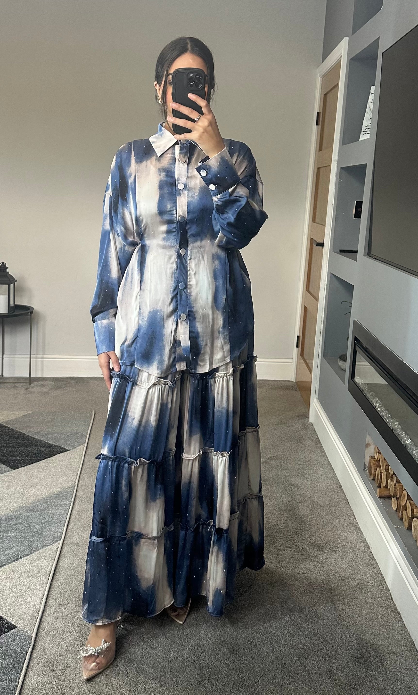 Arooj 2 piece Co ord (Blue)