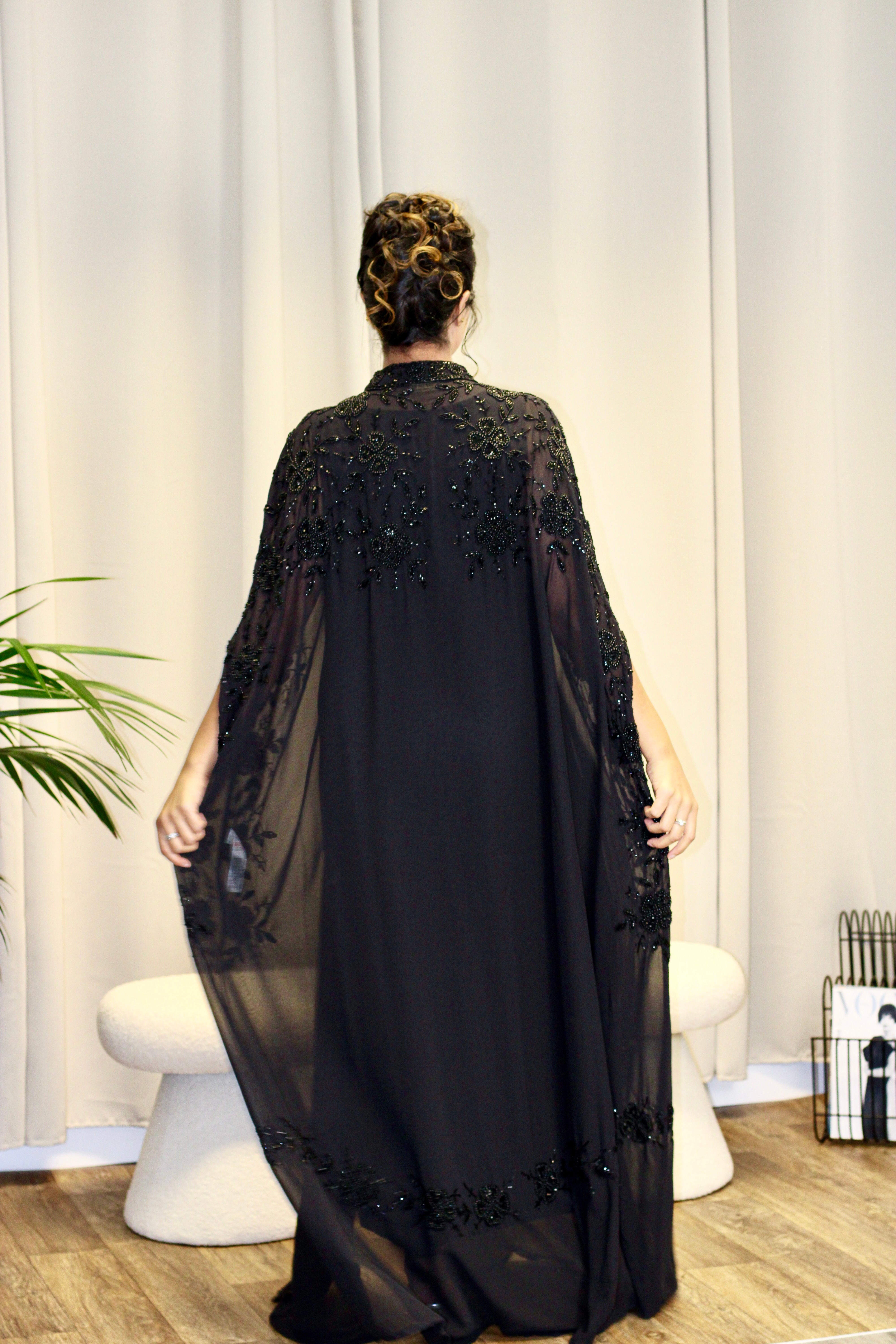 Luxurious Black Cape Abaya