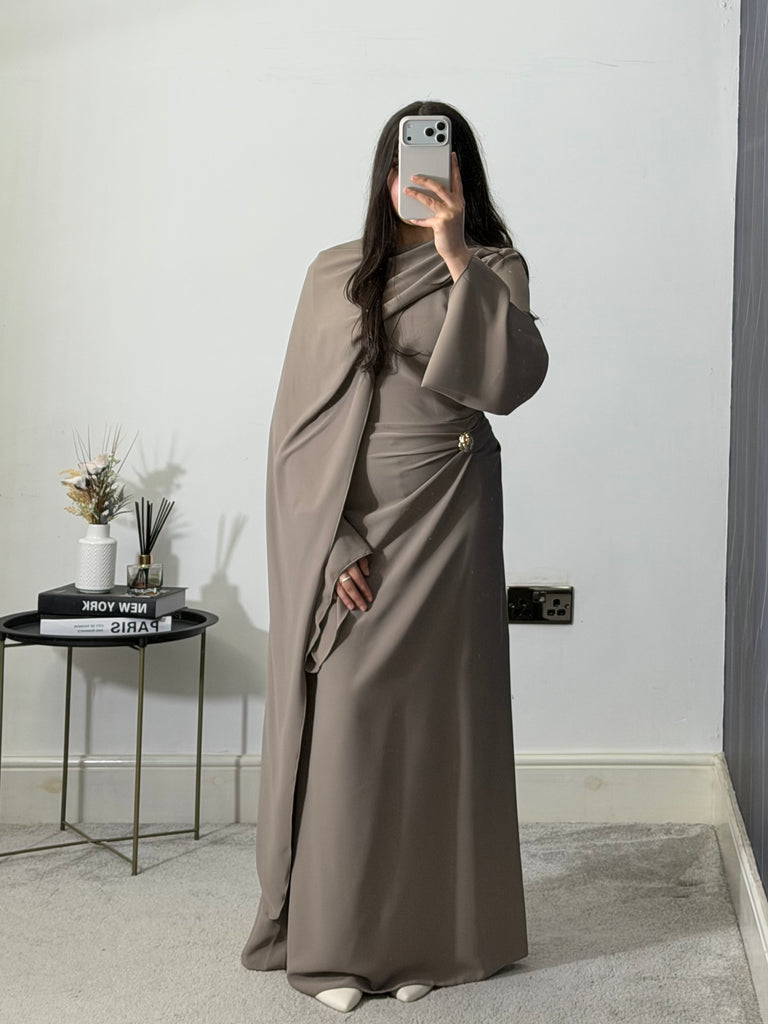 Zareen Drape Side Buckle Dress