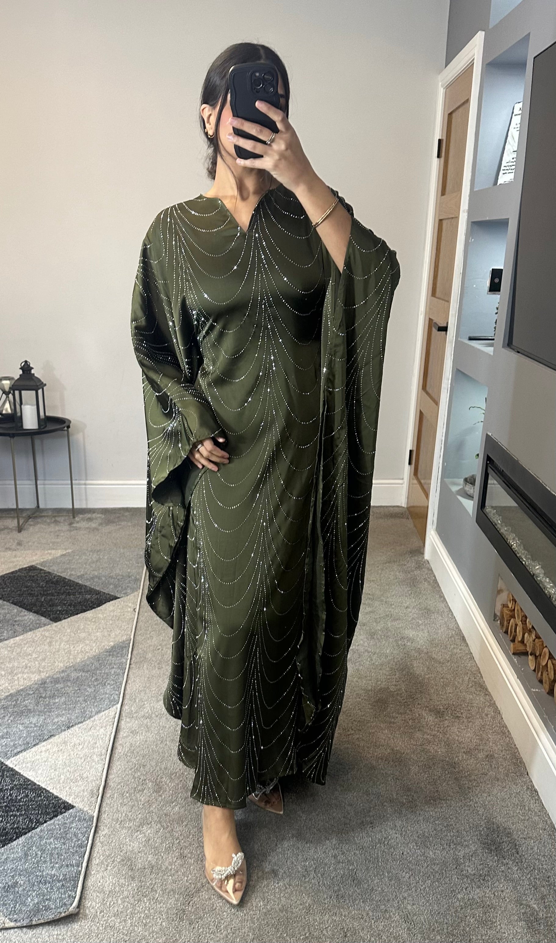 Nabeela Rhinestone Kaftan/Abaya