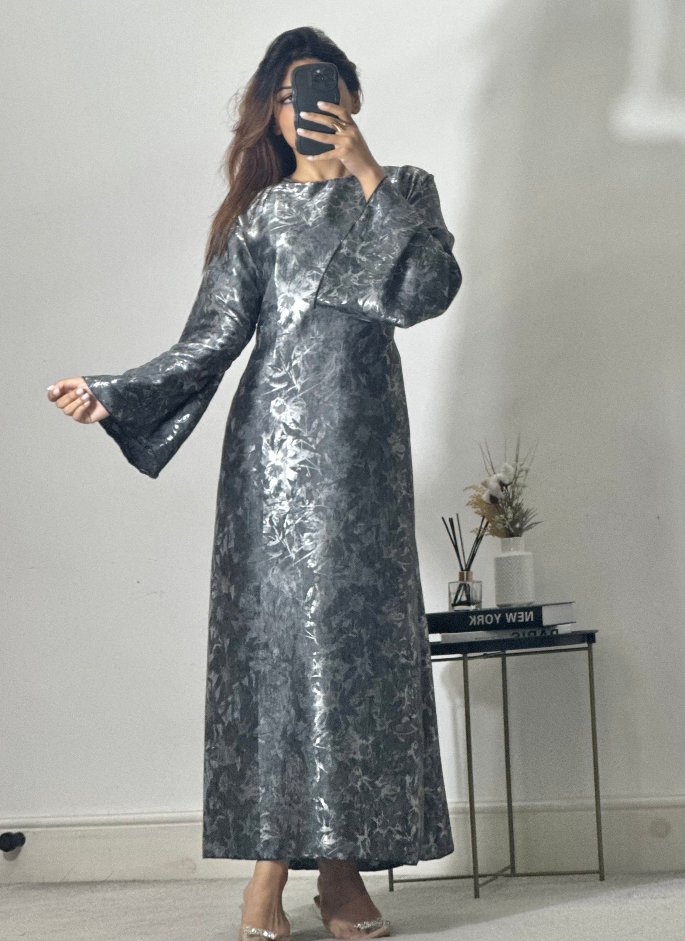 RIBA printed satin dress