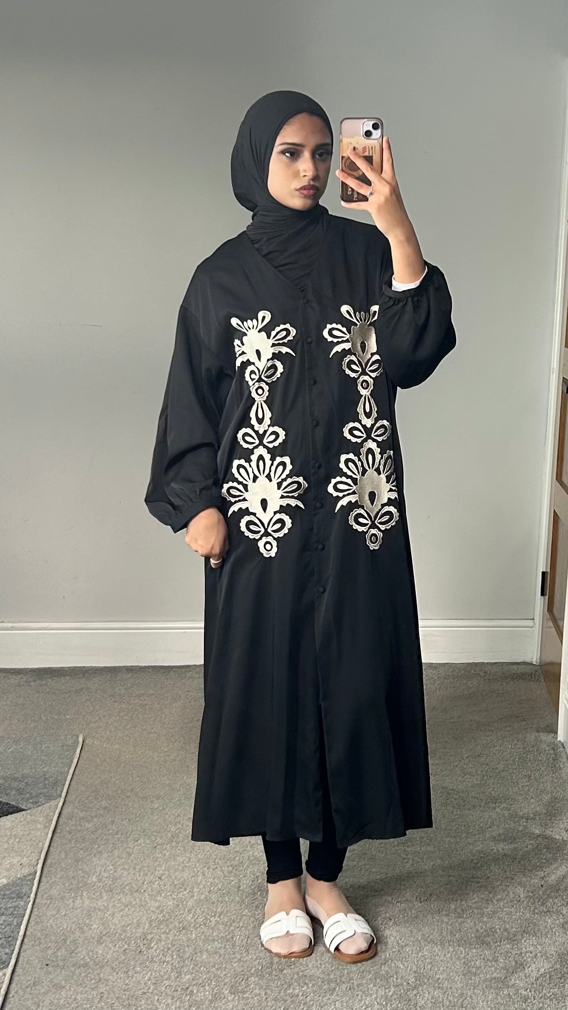 Aliyah Embroidered Silk/Satin Dress