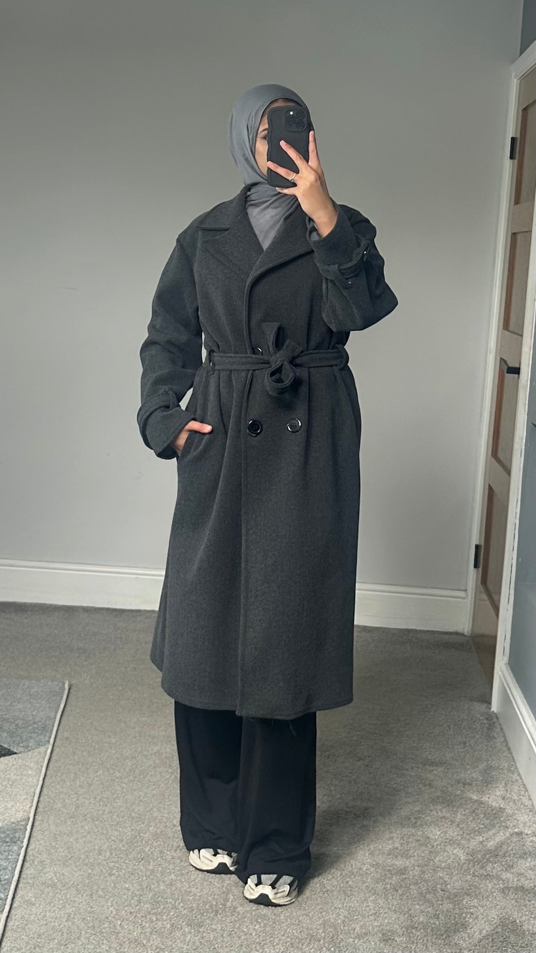 Belted Longline winter coat