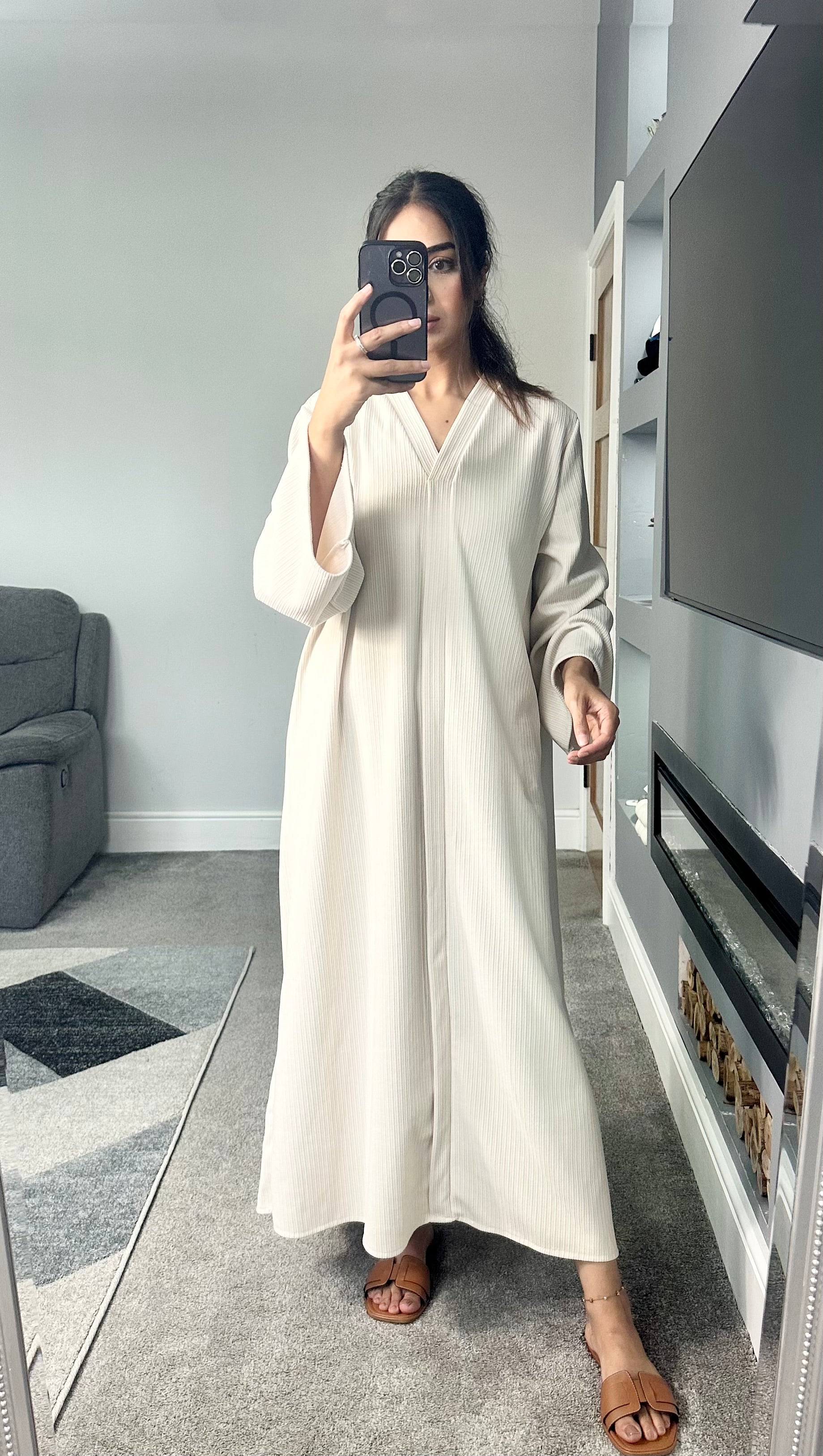 Irsa V-Neck corduroy dress