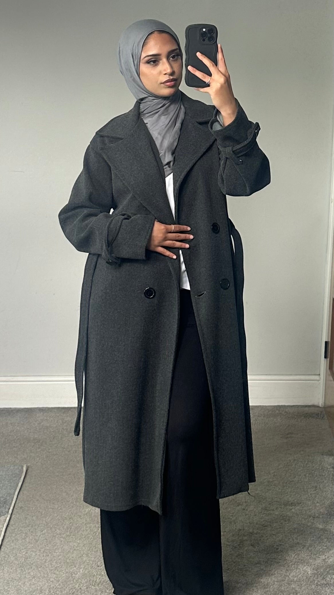 Belted Longline winter coat