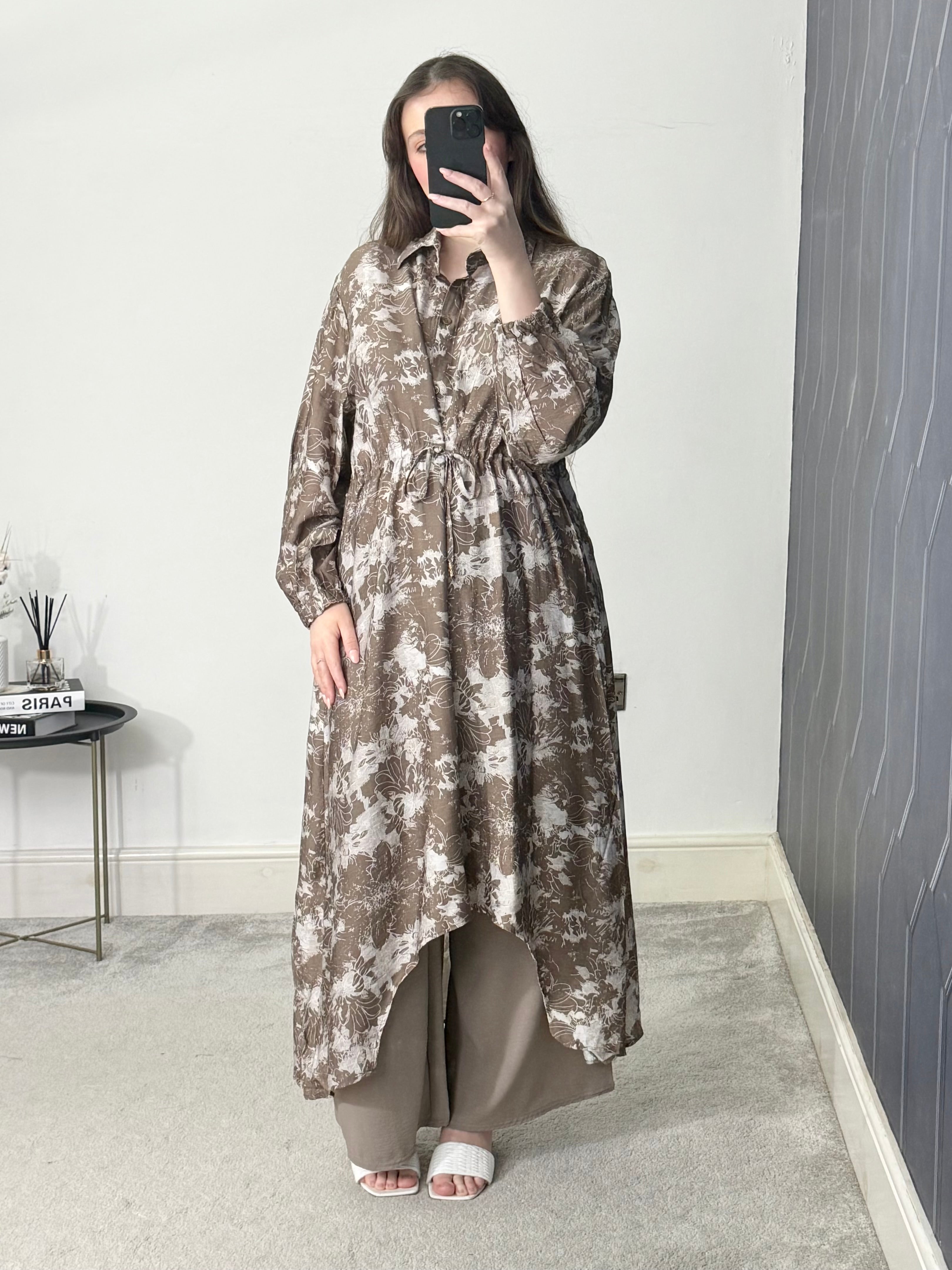Printed hi low 2 piece co-ord set