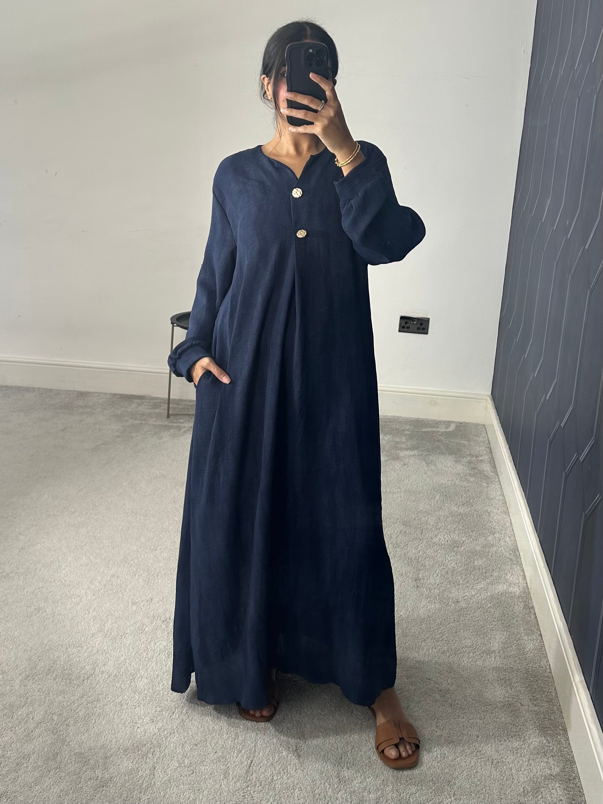 Marble Print Dress with pockets