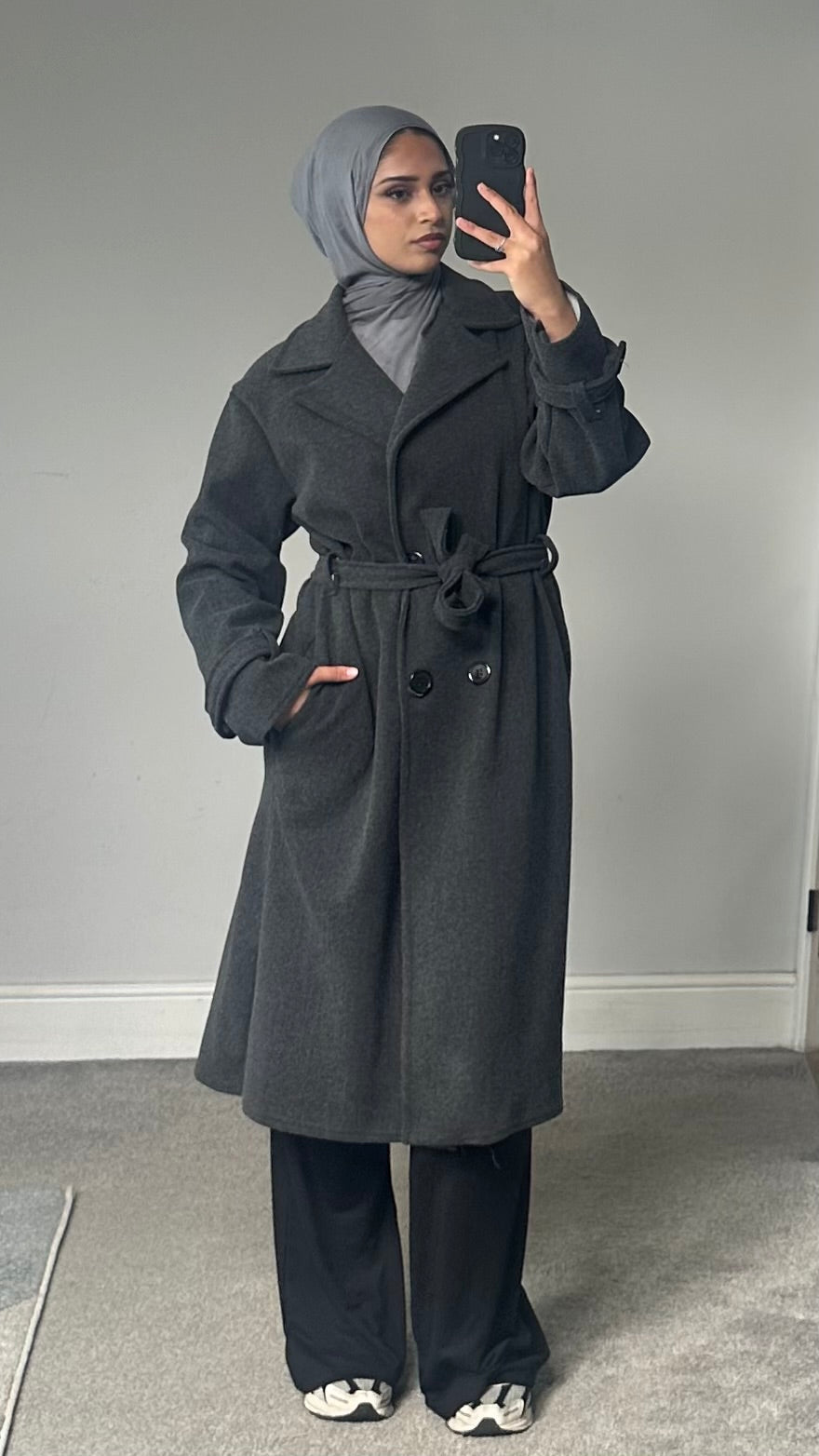 Belted Longline winter coat