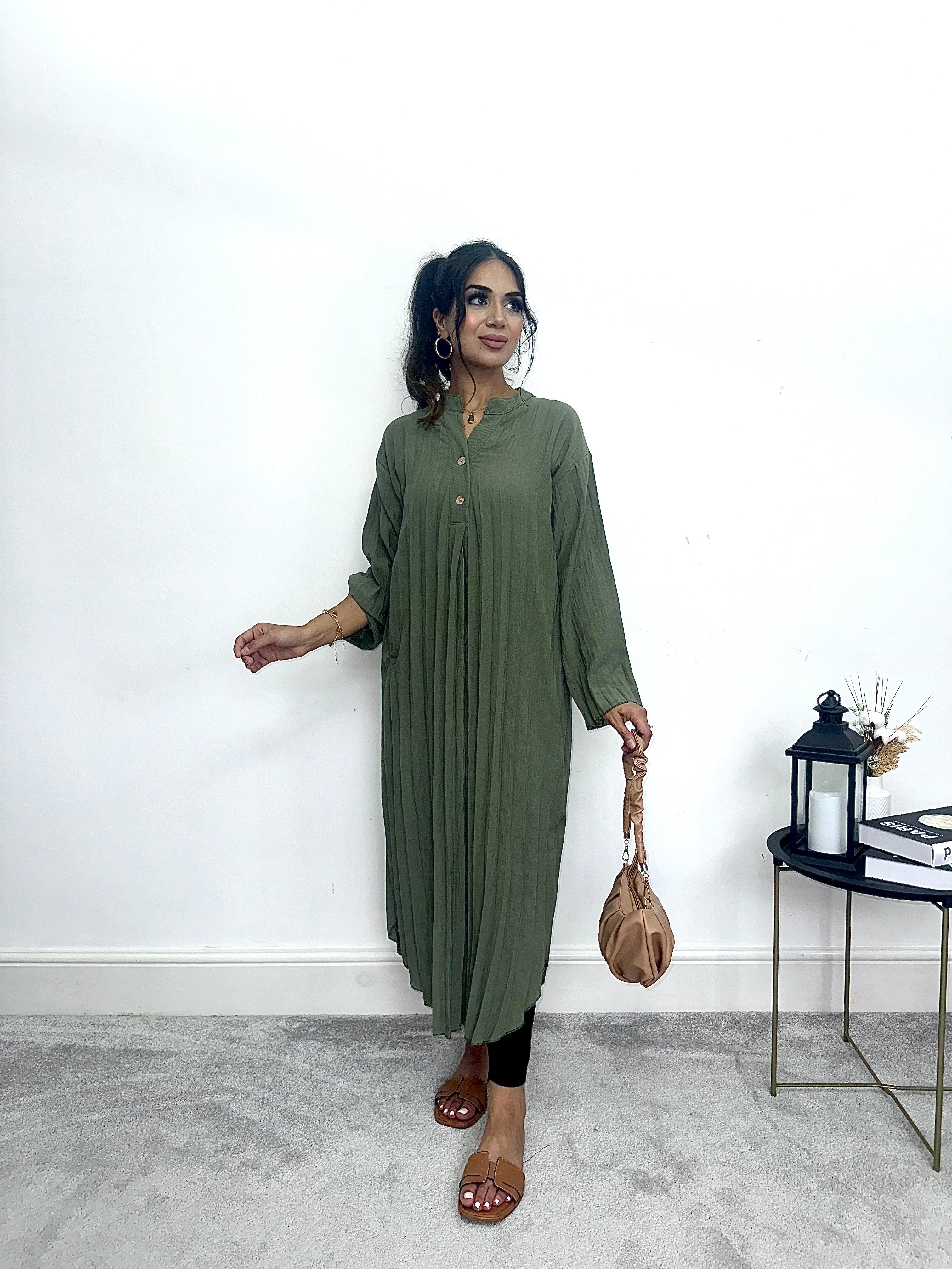 Inayah Pleated Midi Dress