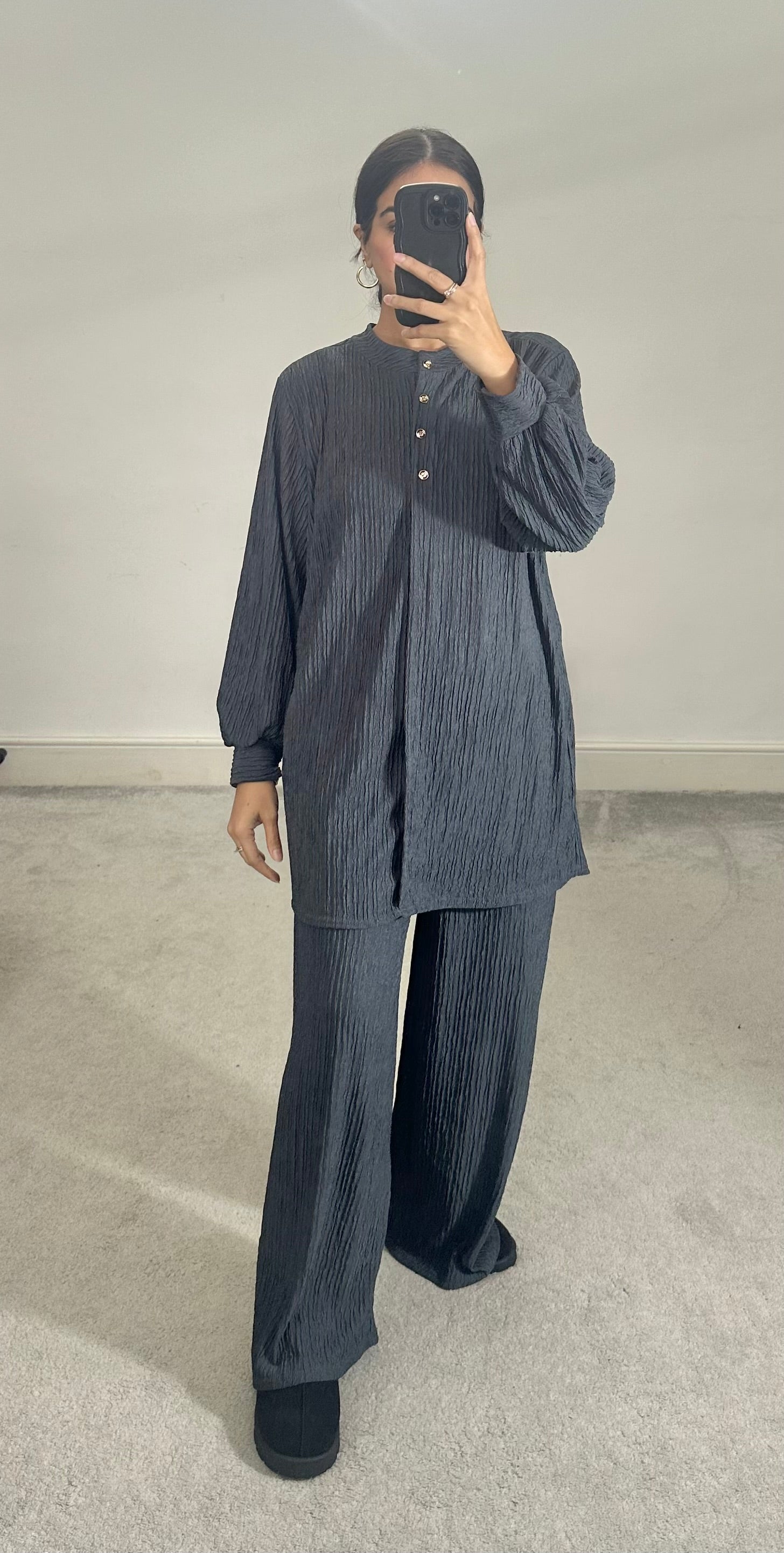 Huda Crinkle 2 piece co ords set