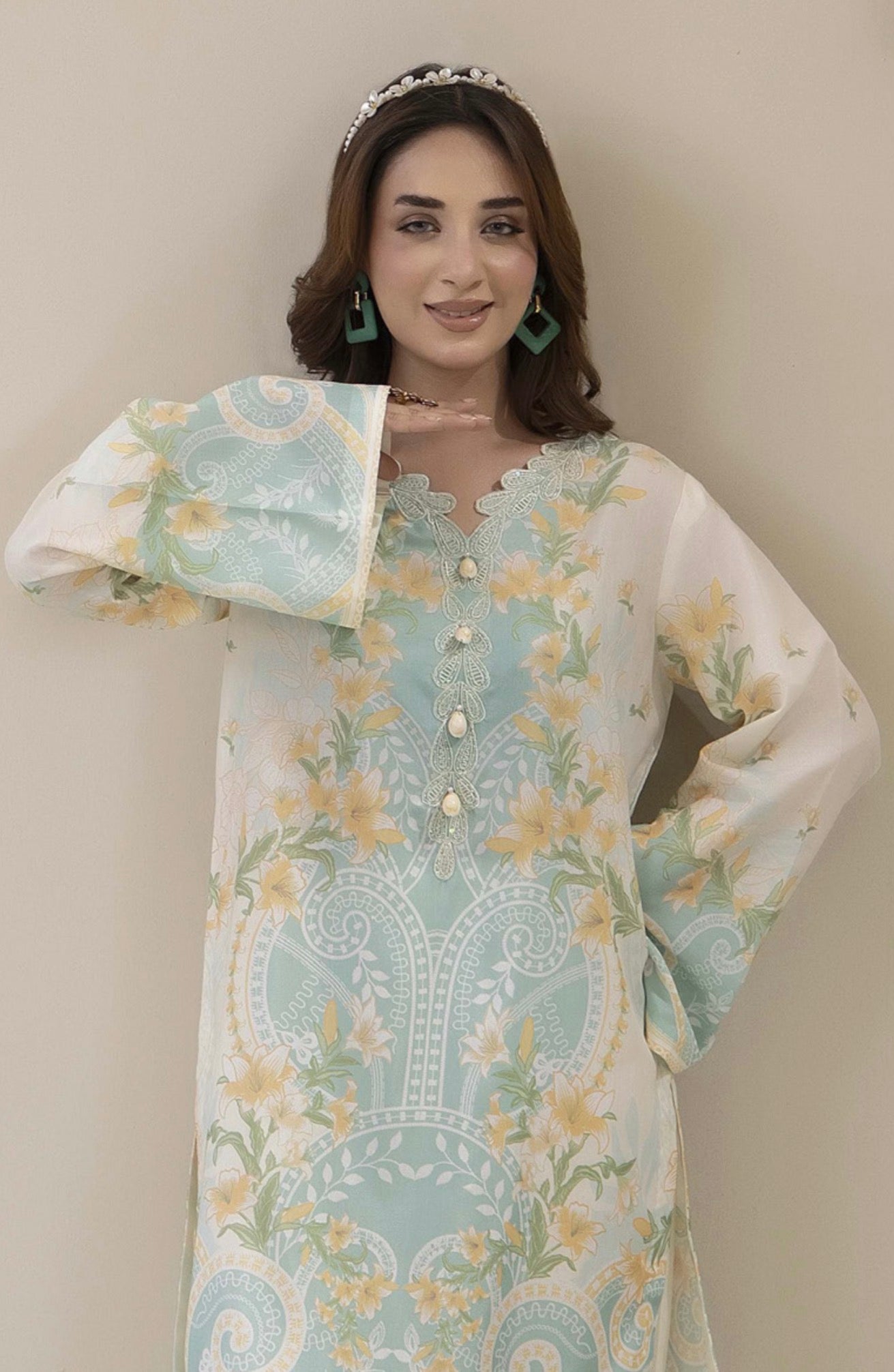 Farah Printed Modest wear Pakistani style Co ord set