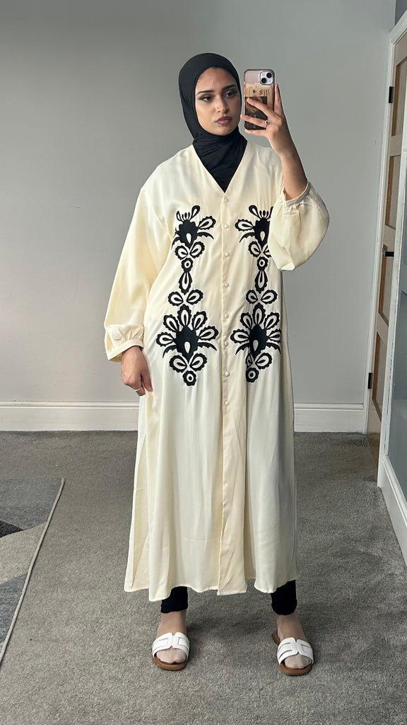 Aliyah Embroidered Silk/Satin Dress