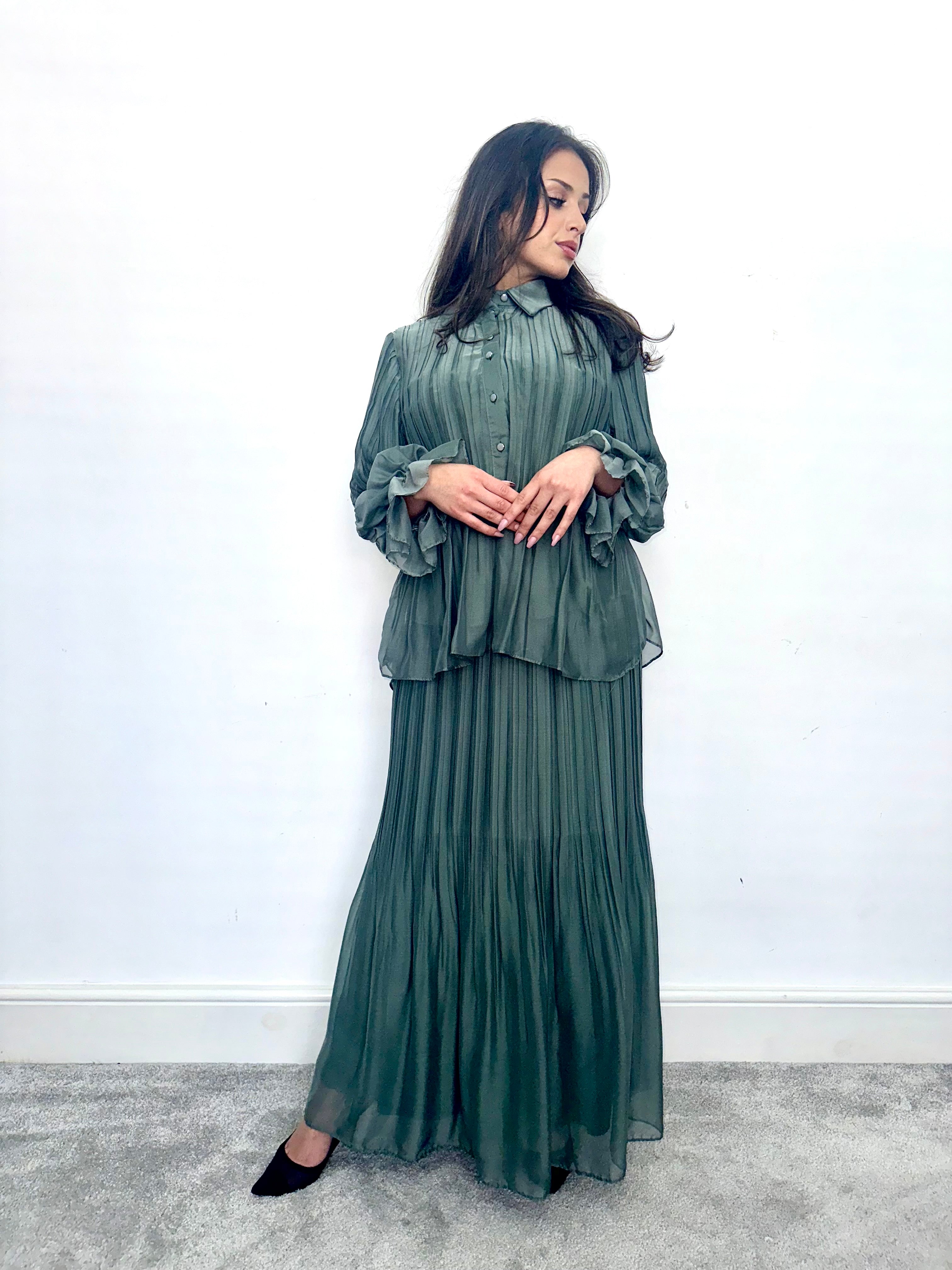 Nabila 2 Piece Skirt Set Green