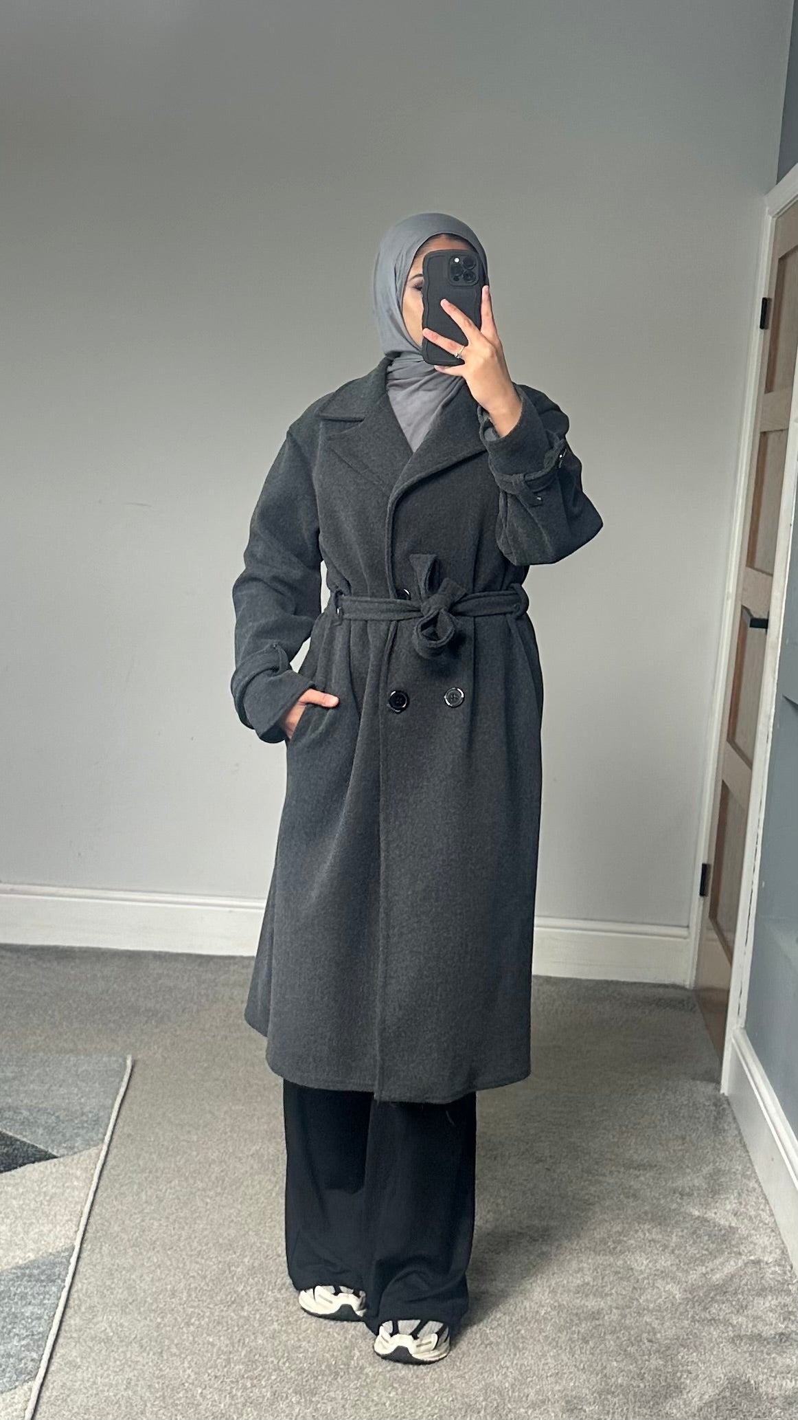 Belted Longline winter coat