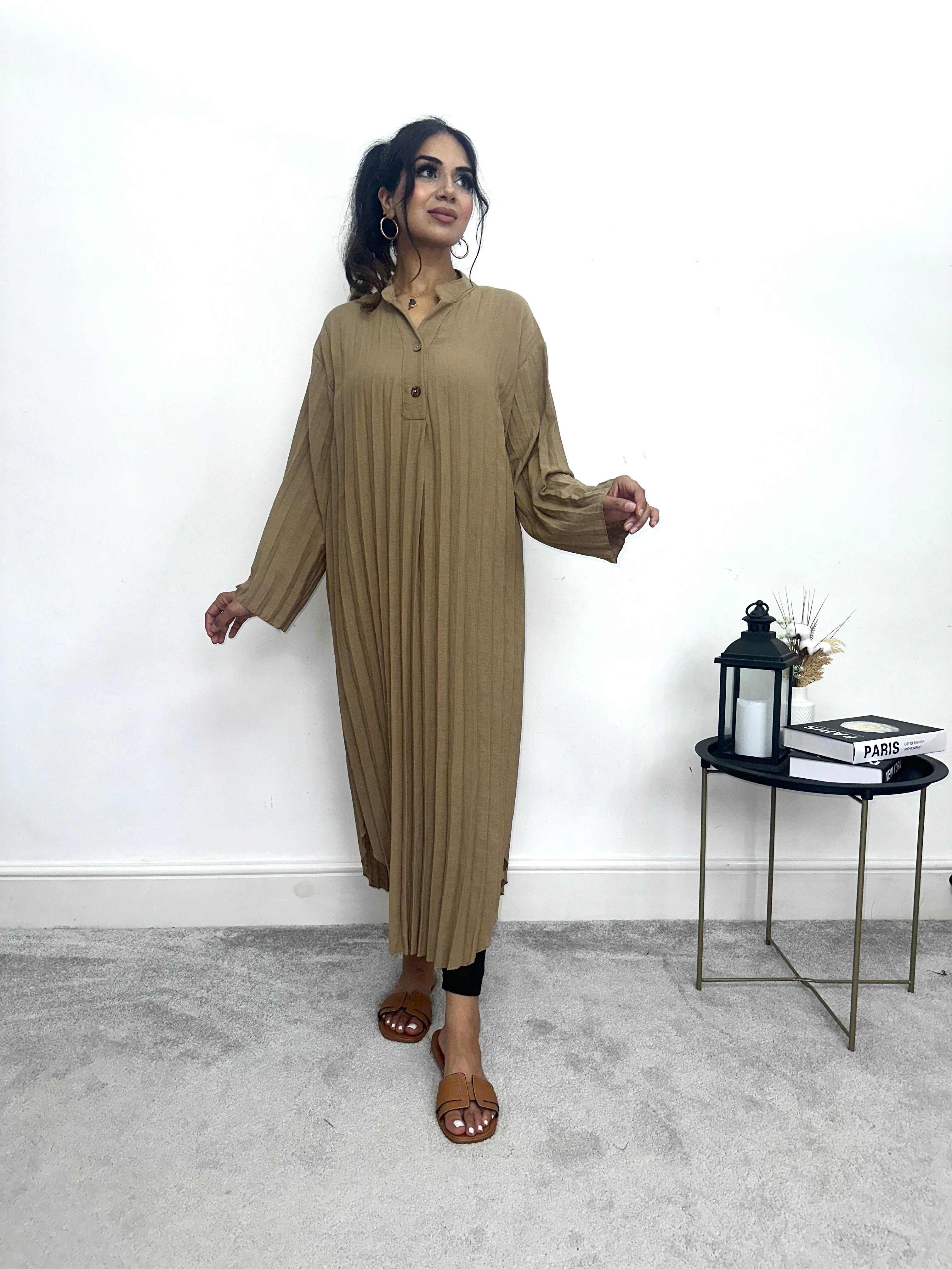 Inayah Pleated Midi Dress