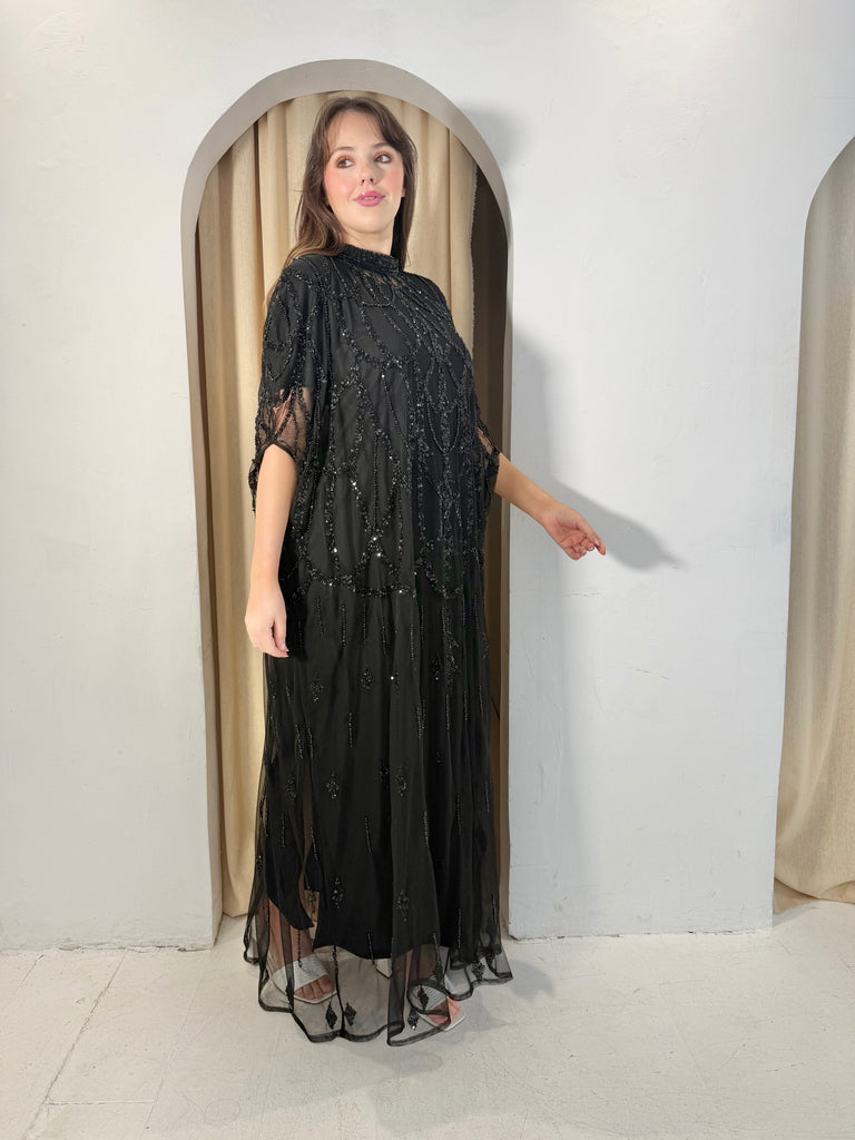 Jumana Embellished Abaya/Dress (Black)