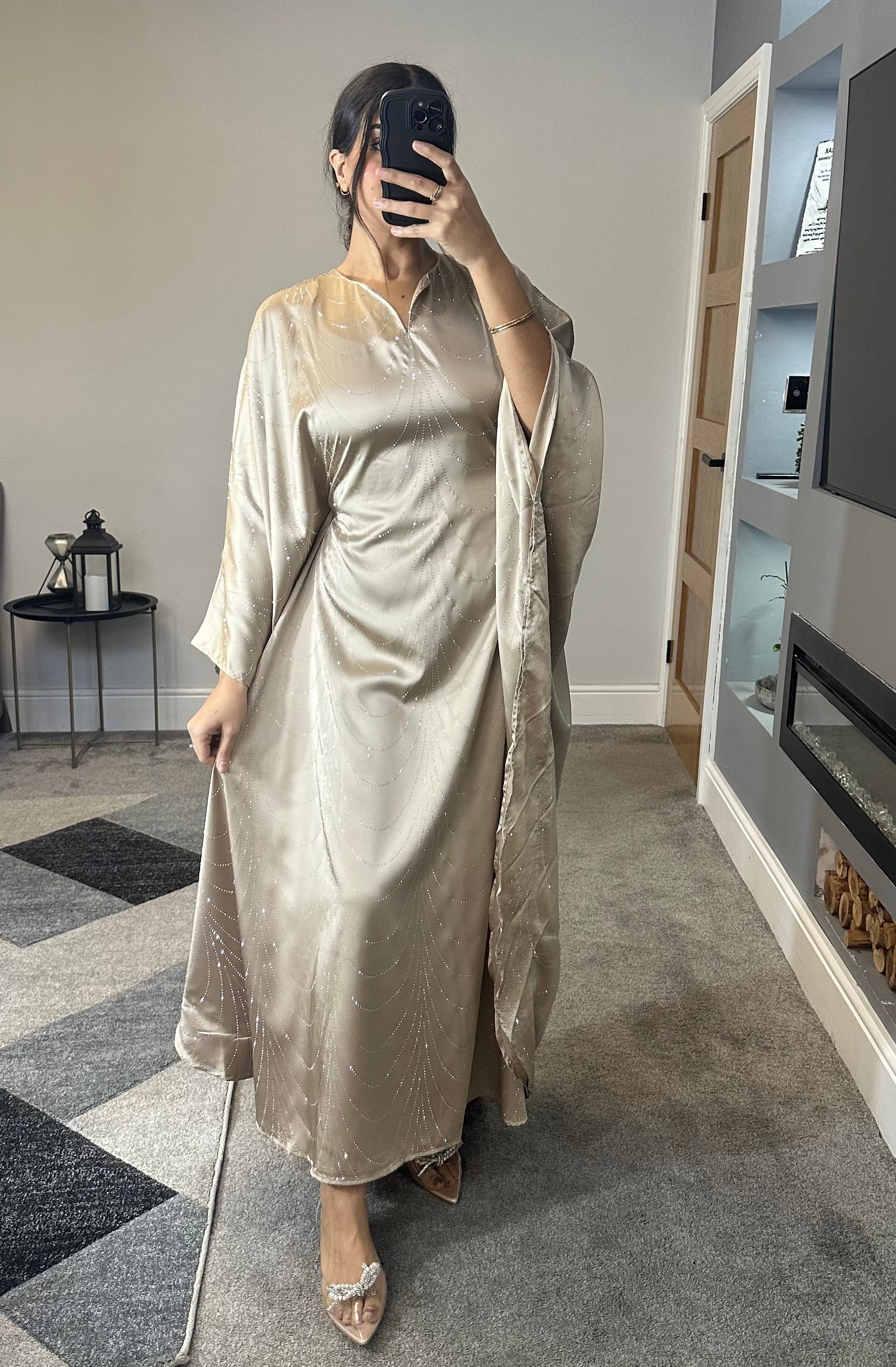 Nabeela Rhinestone Kaftan/Abaya