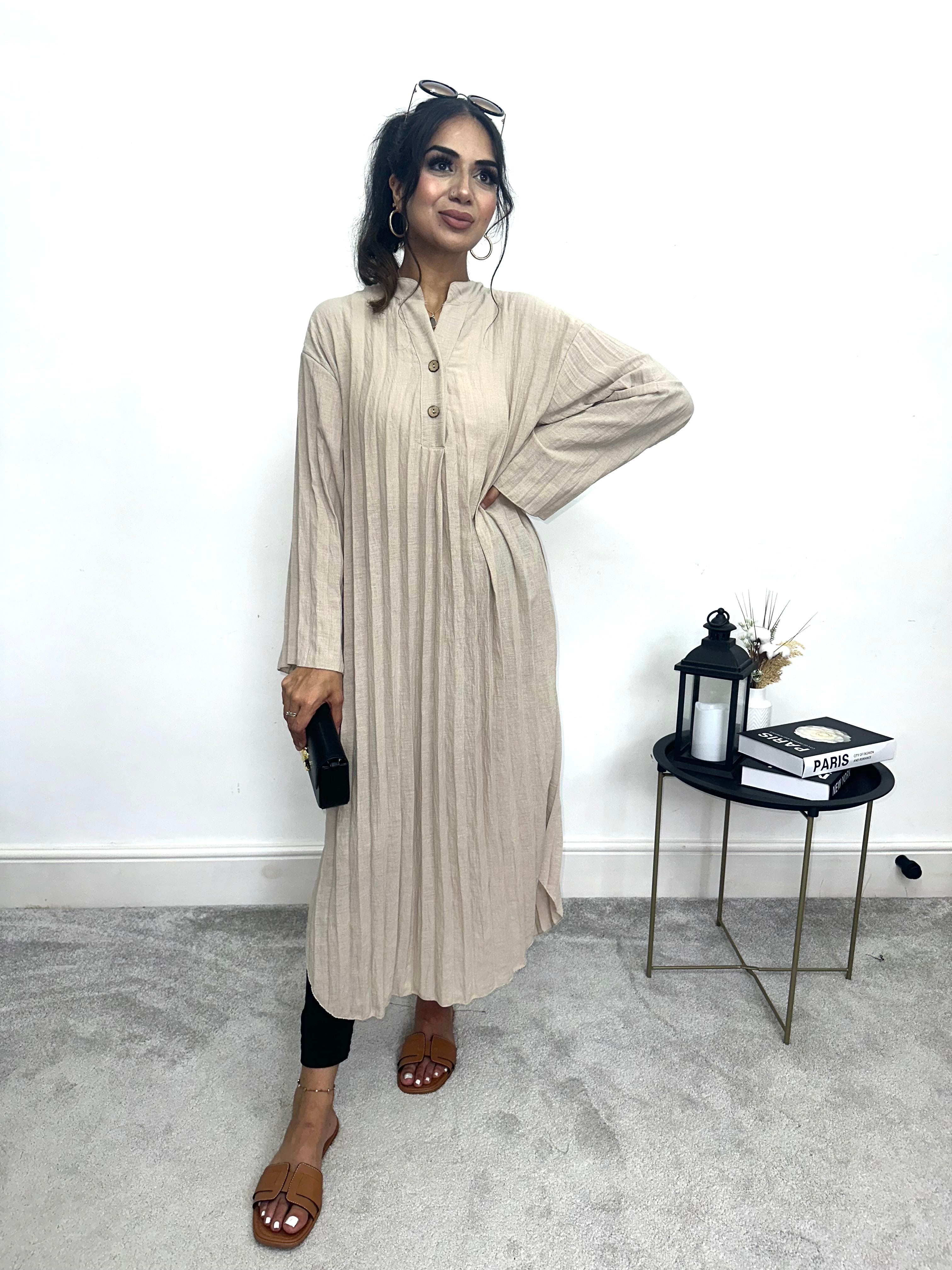 Inayah Pleated Midi Dress