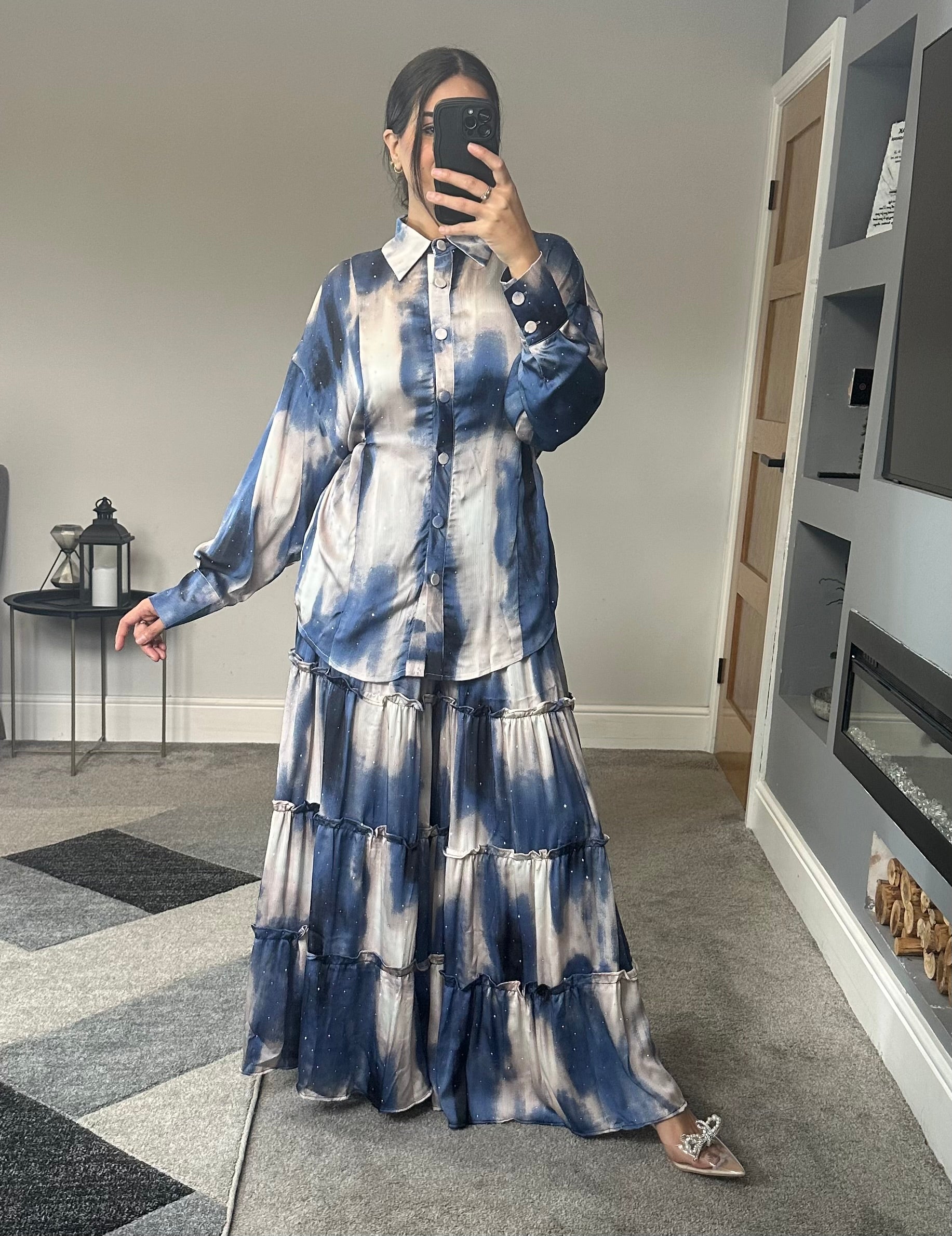 Arooj 2 piece Co ord (Blue)