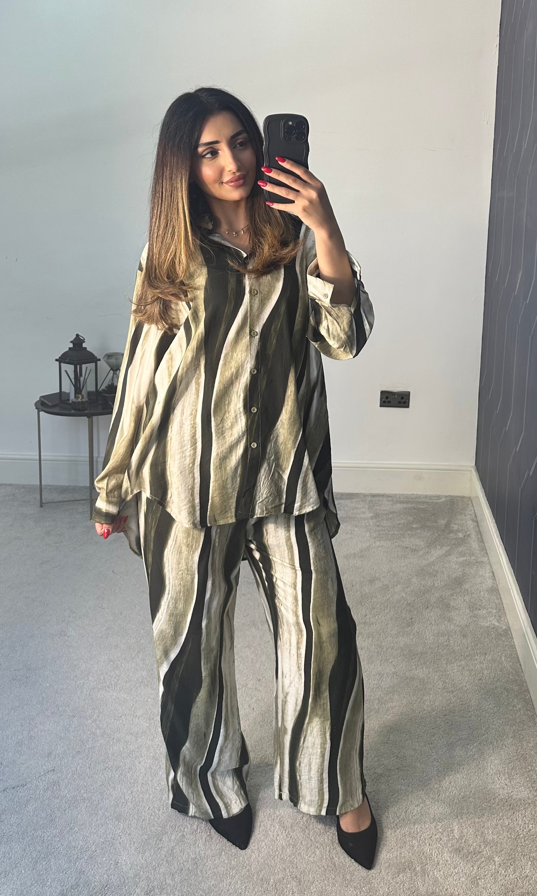 Marbel Print Shirt Style 2 piece set